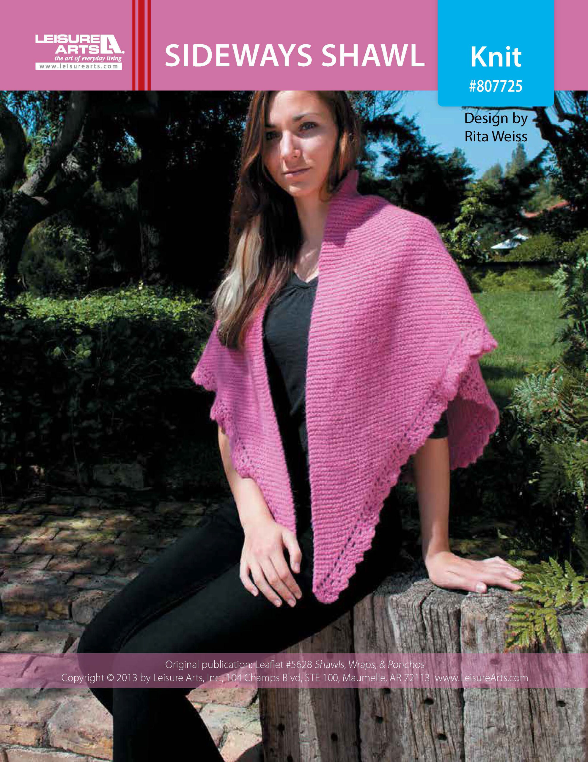 Leisure Arts Shawls Wraps Ponchos Sideways Shawl Knit ePattern