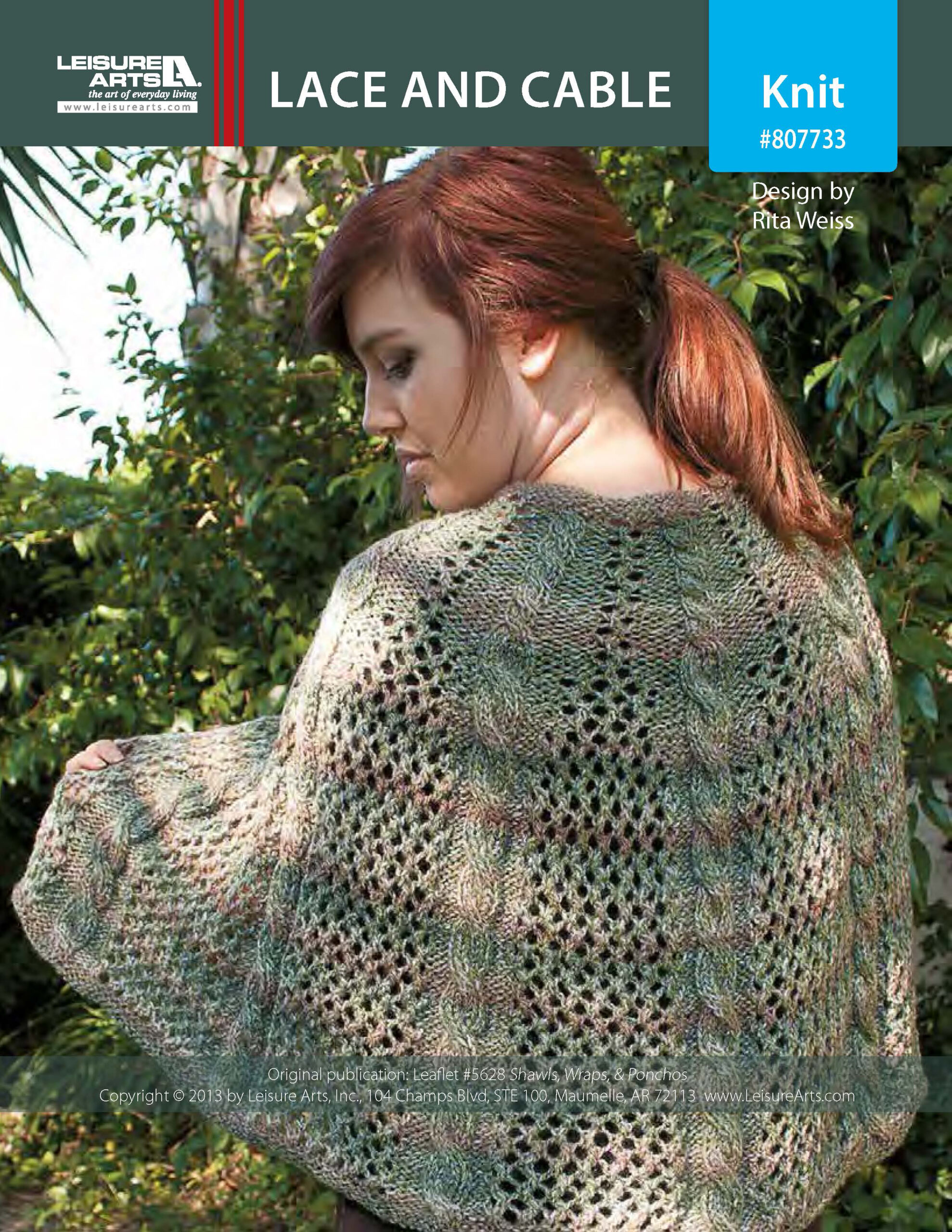 Leisure Arts Shawls Wraps Ponchos Lace And Cable Knit ePattern