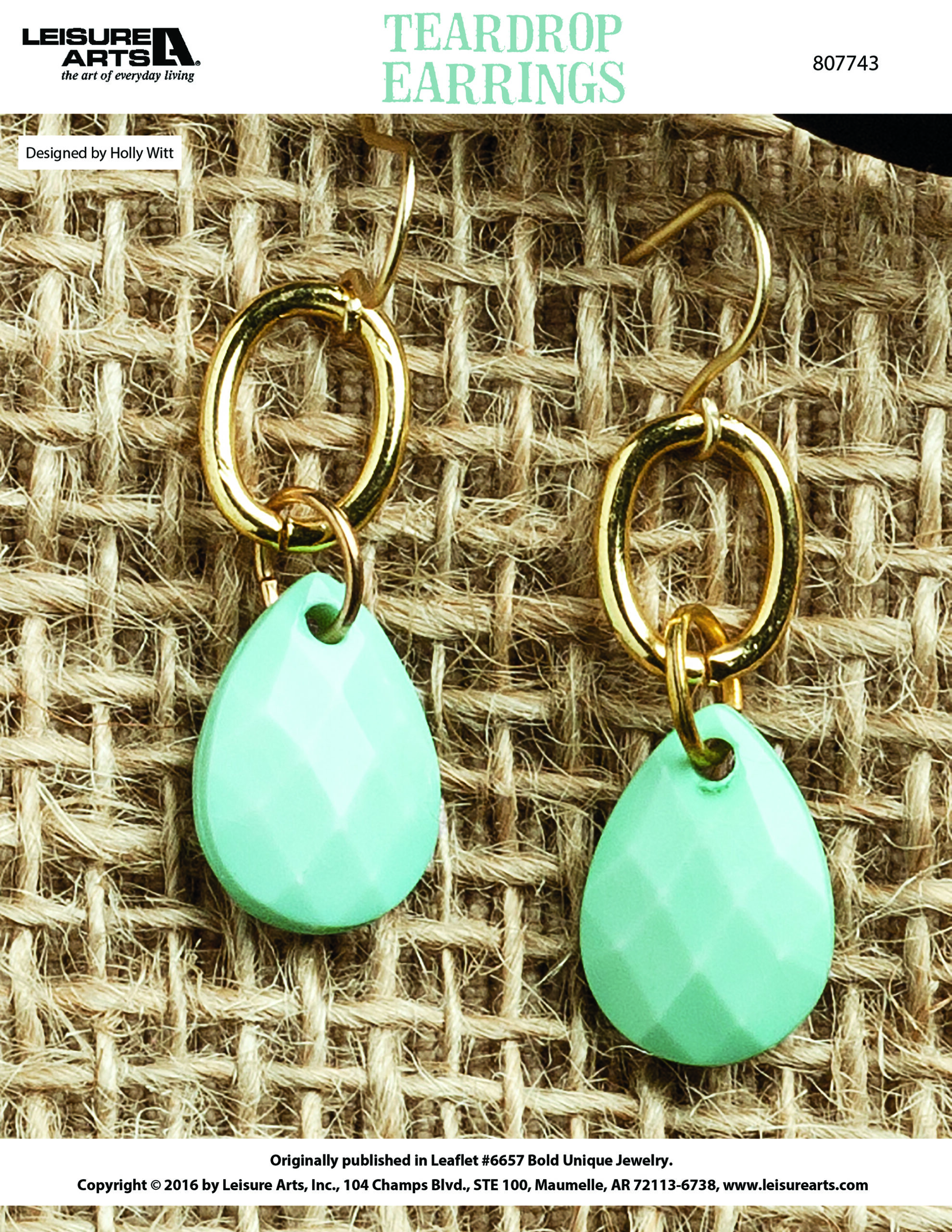 Leisure Arts ePattern Teardrop Earrings