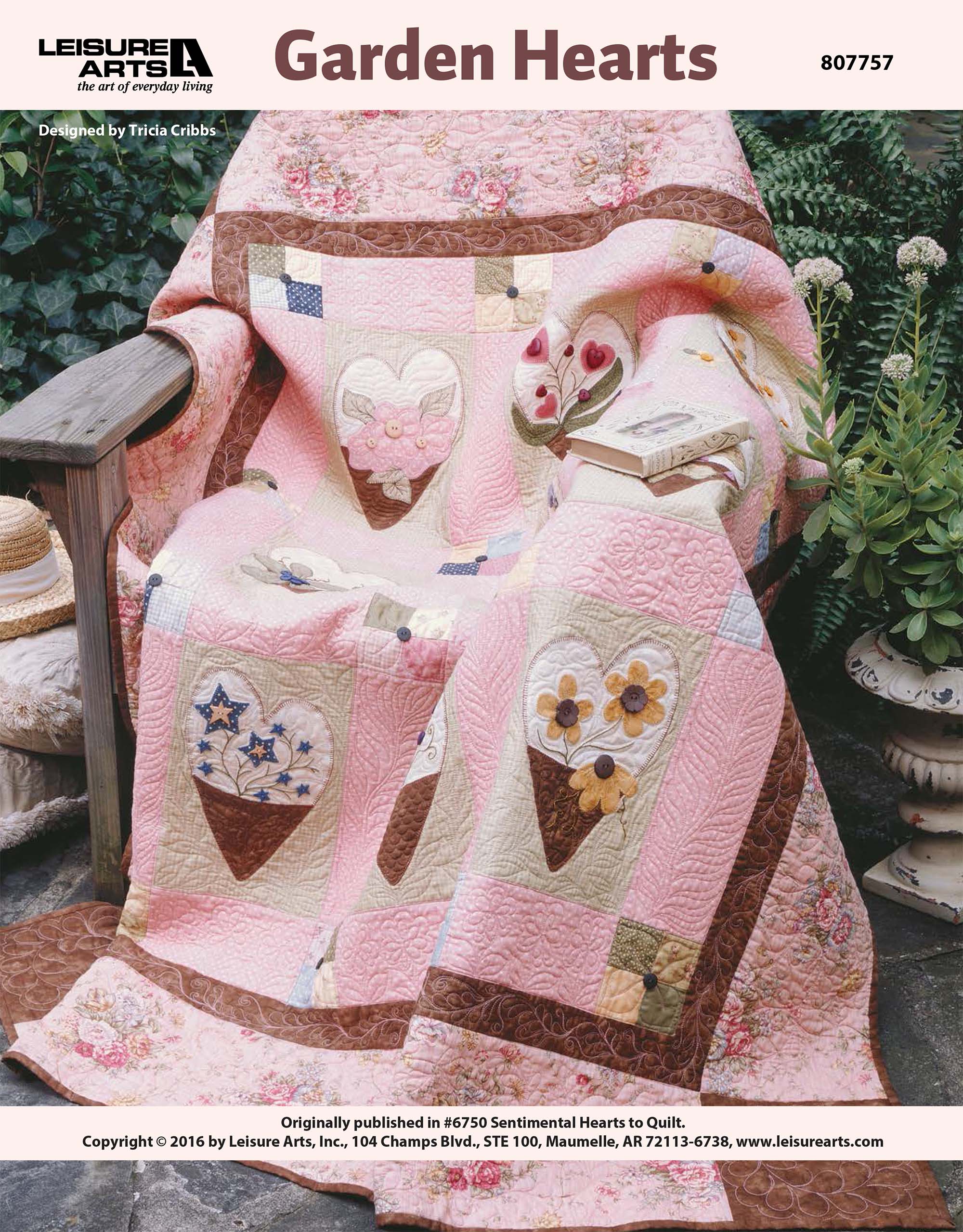 Leisure Arts Sentimental Hearts To Quilt Garden Hearts Quilt ePattern