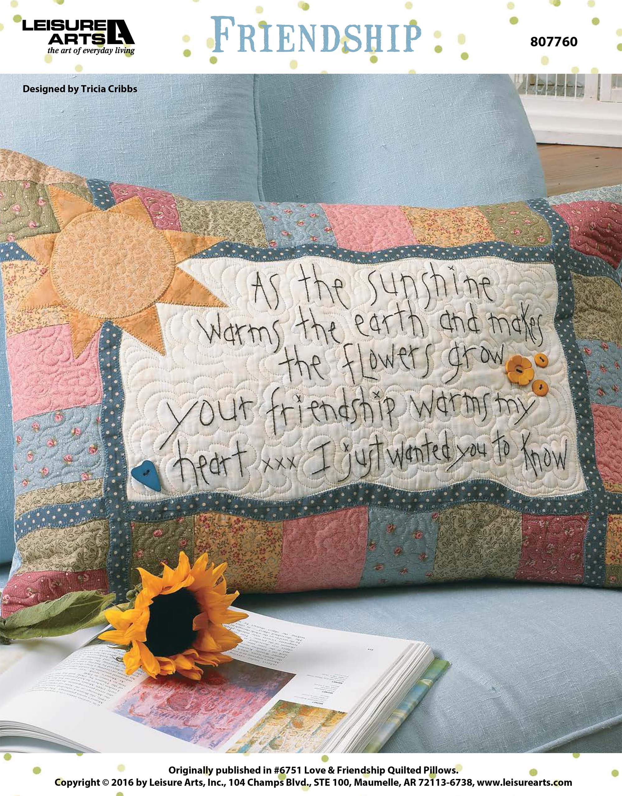 Leisure Arts Love Friendship Quilted Pillows Friendship Quilt ePattern
