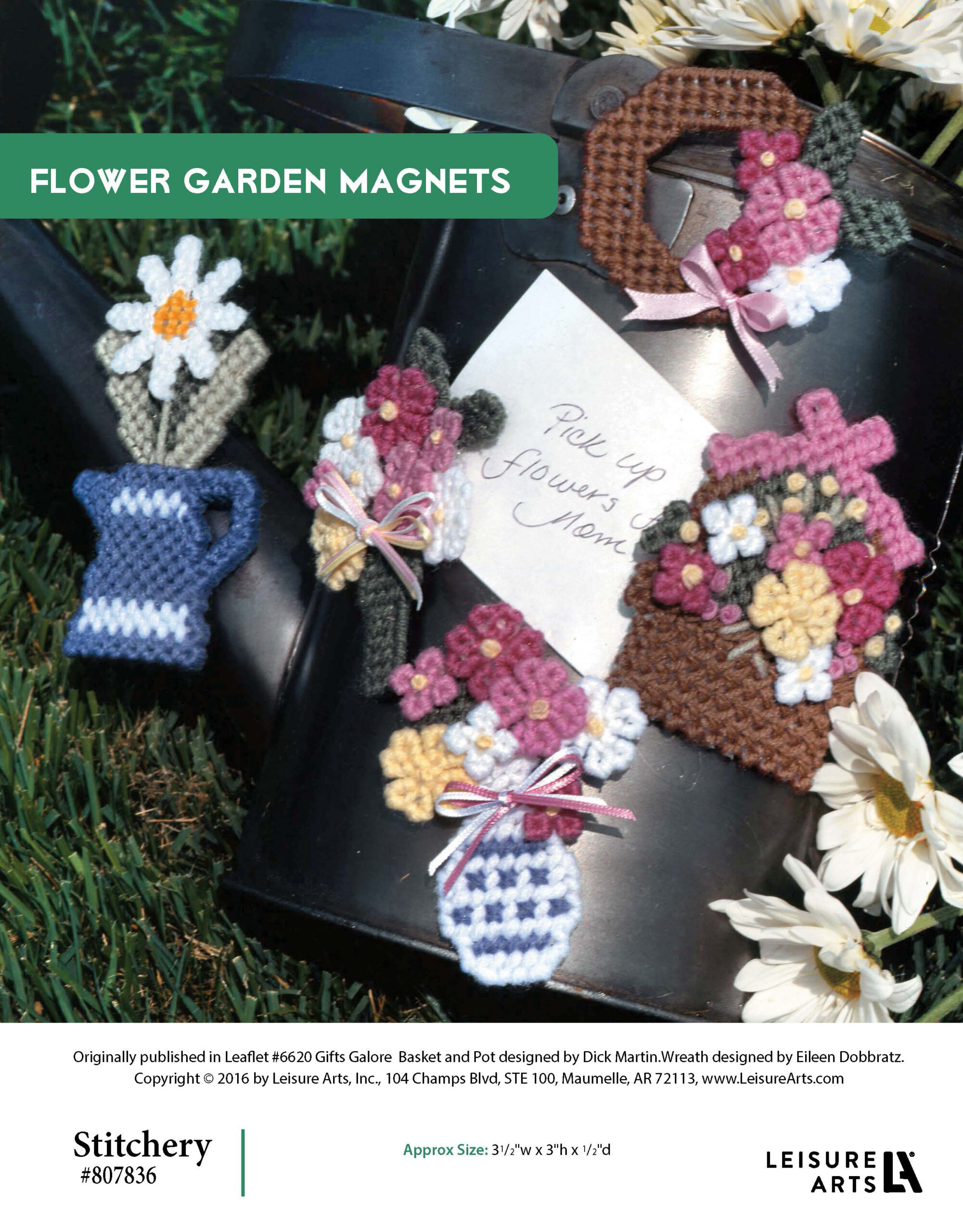 Leisure Arts Gifts Galore In Plastic Canvas Flower Garden Magnets ePattern