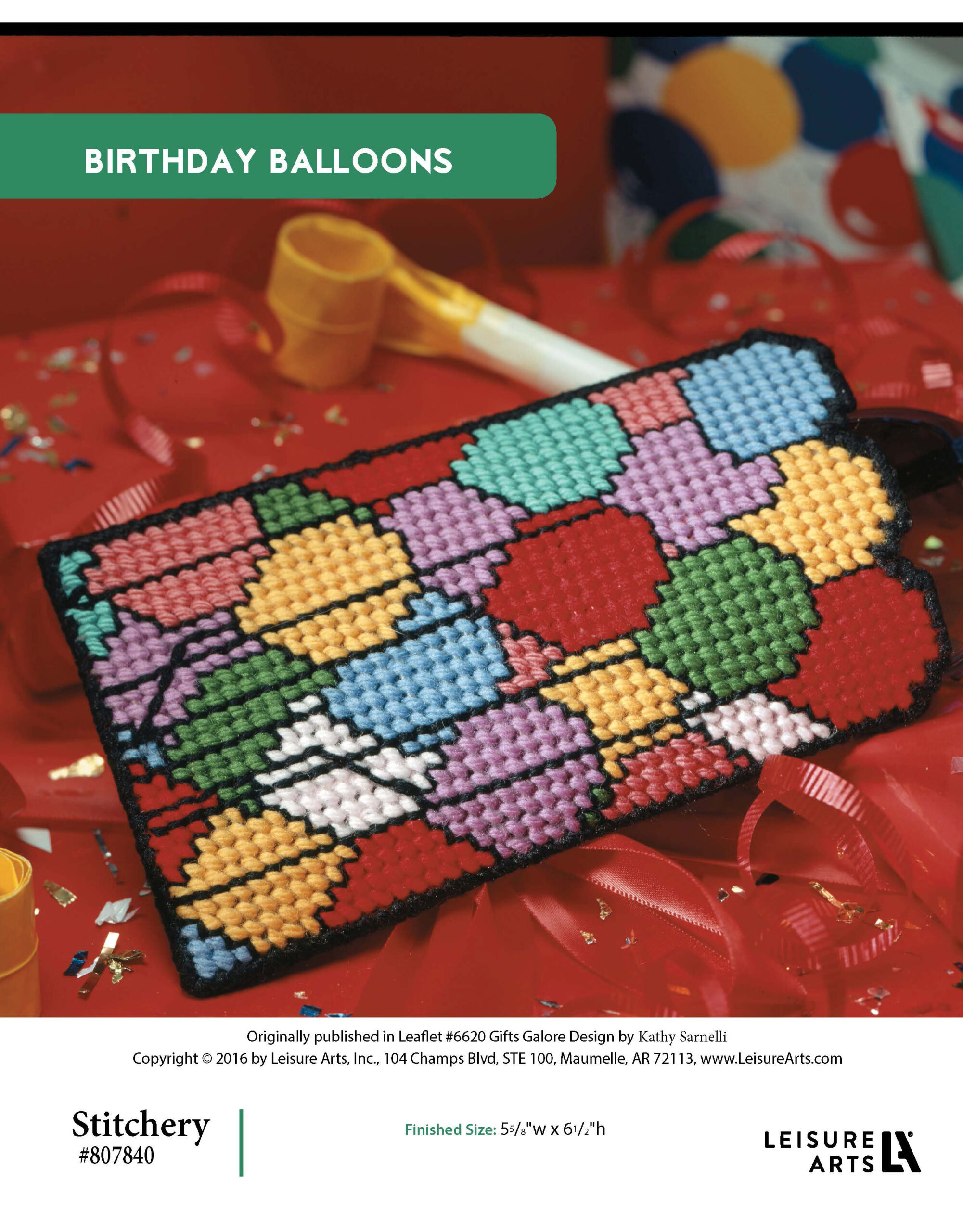 Leisure Arts Gifts Galore In Plastic Canvas Birthday Balloons Eyeglasses Case ePattern