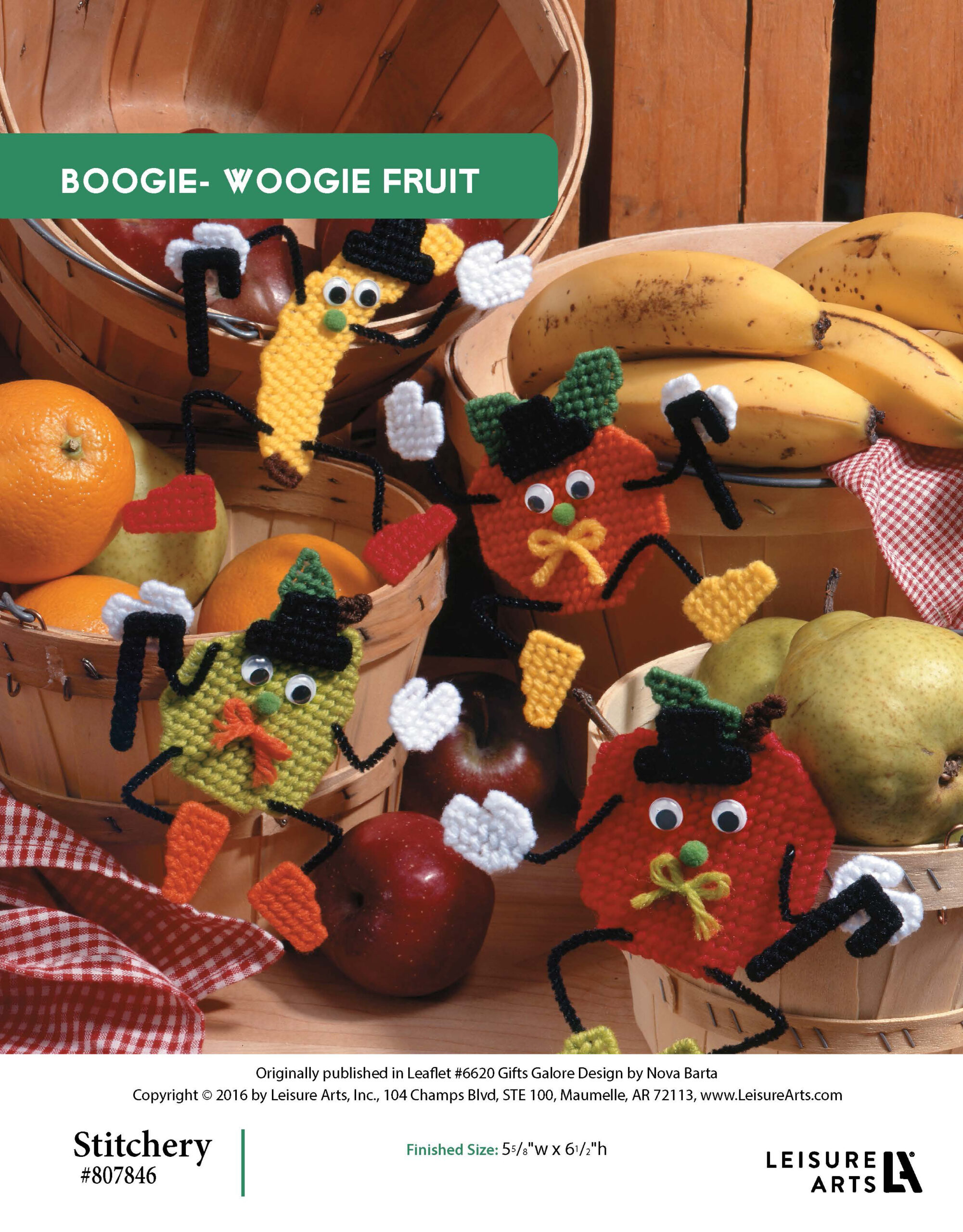 Leisure Arts Gifts Galore In Plastic Canvas BoogieWoogie Fruit Magnet Set ePattern