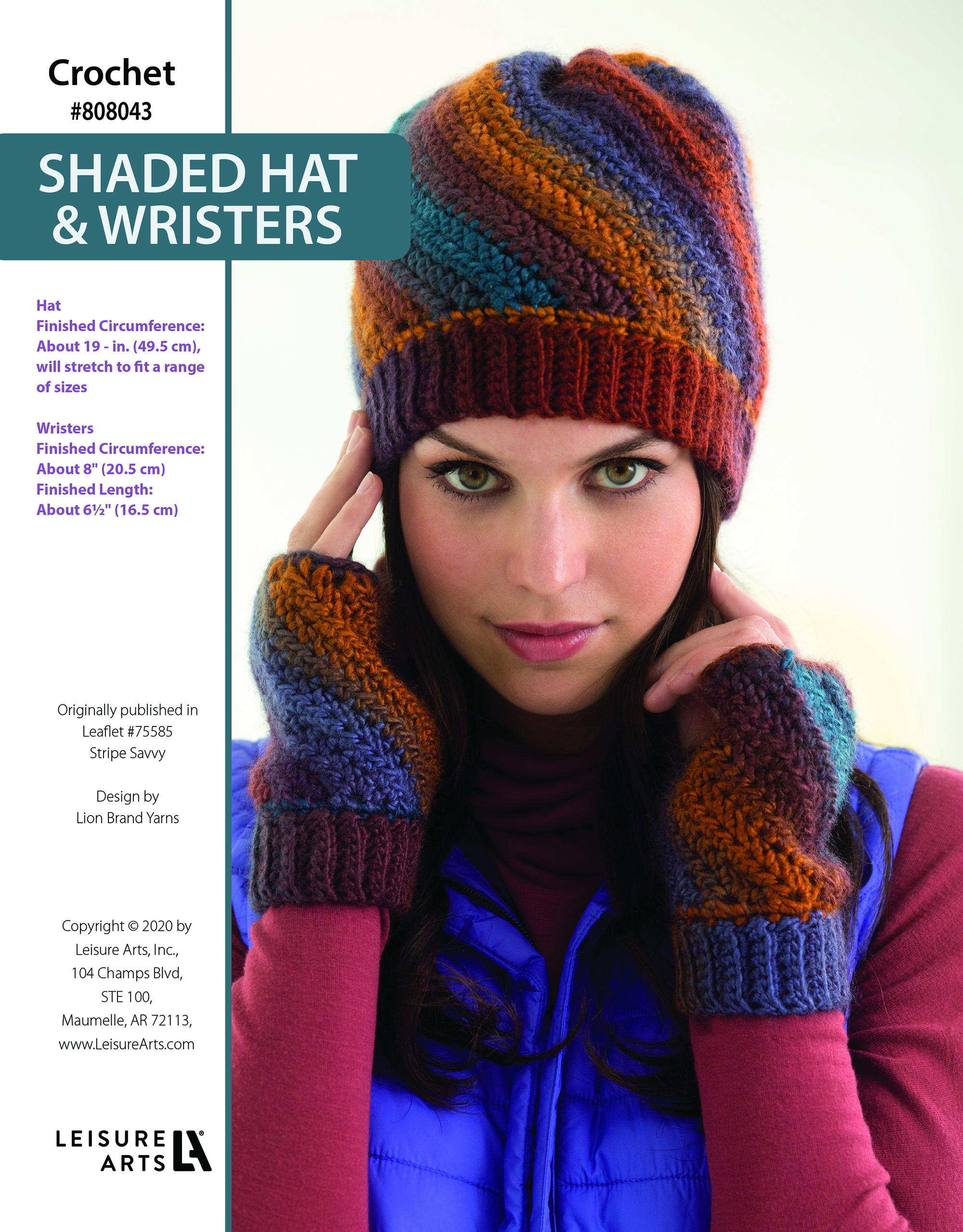 Leisure Arts ePattern Shaded Hat Wristers