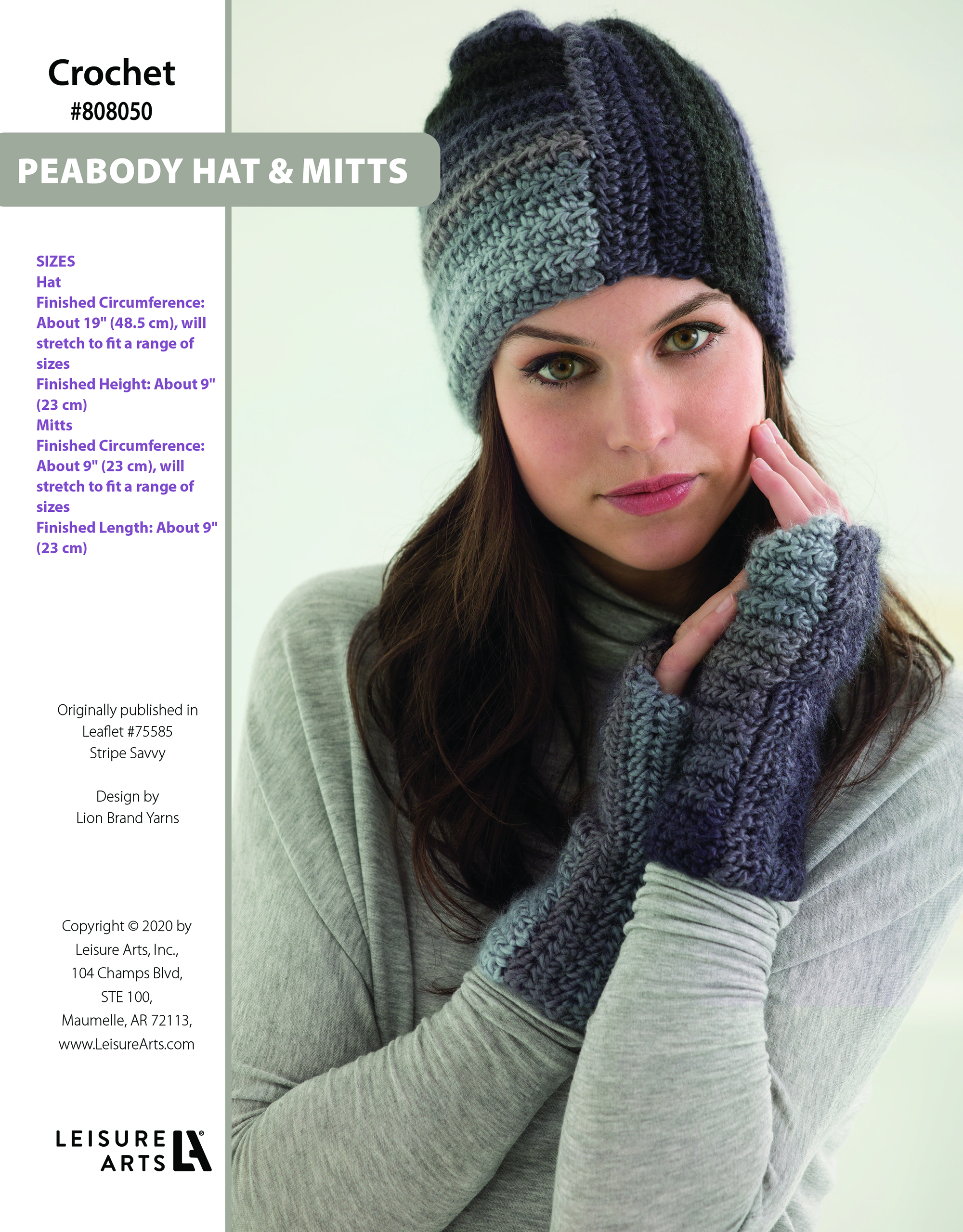 Leisure Arts ePattern Peabody Hat Mitts