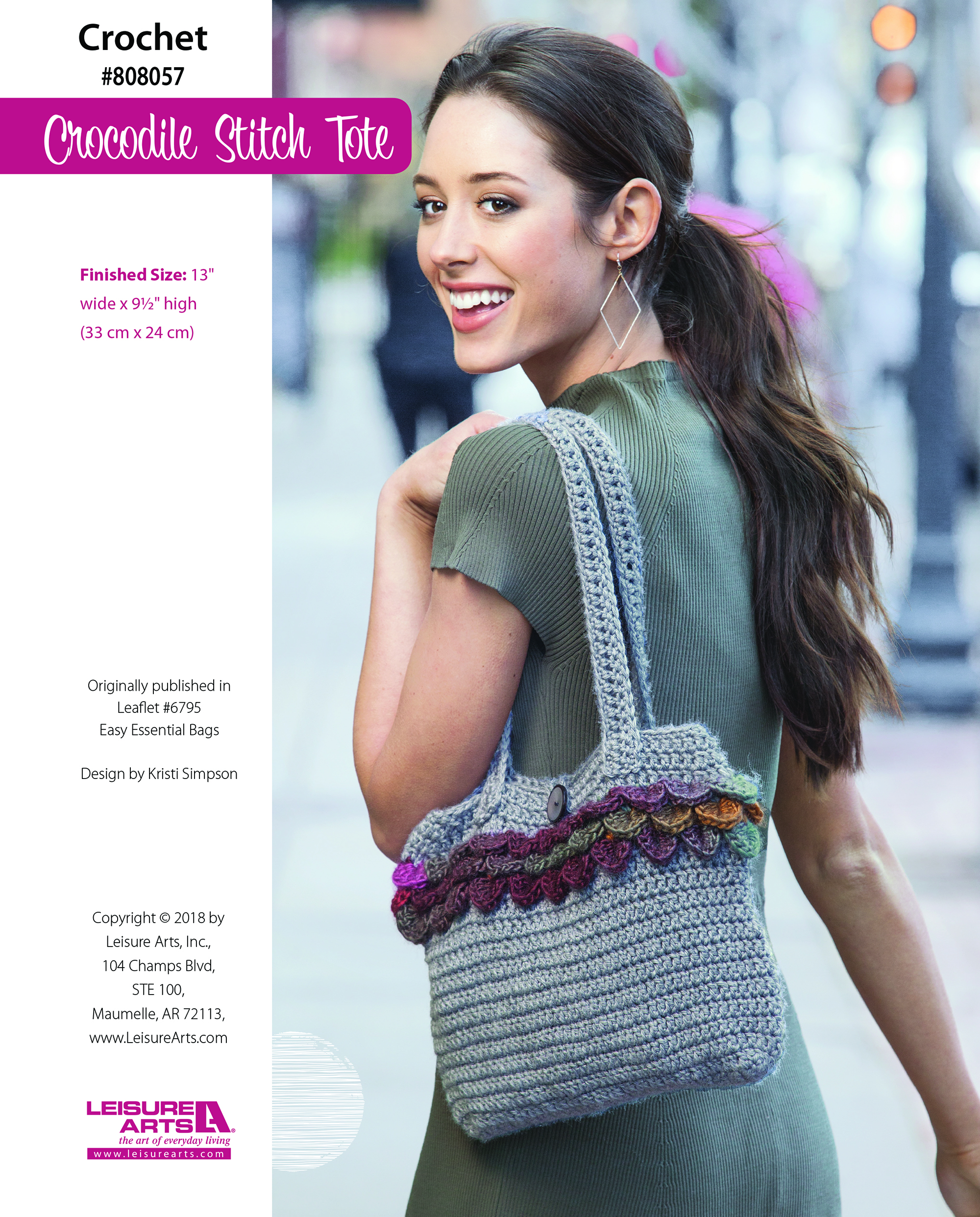 Leisure Arts ePattern Crocodile Stitch Tote