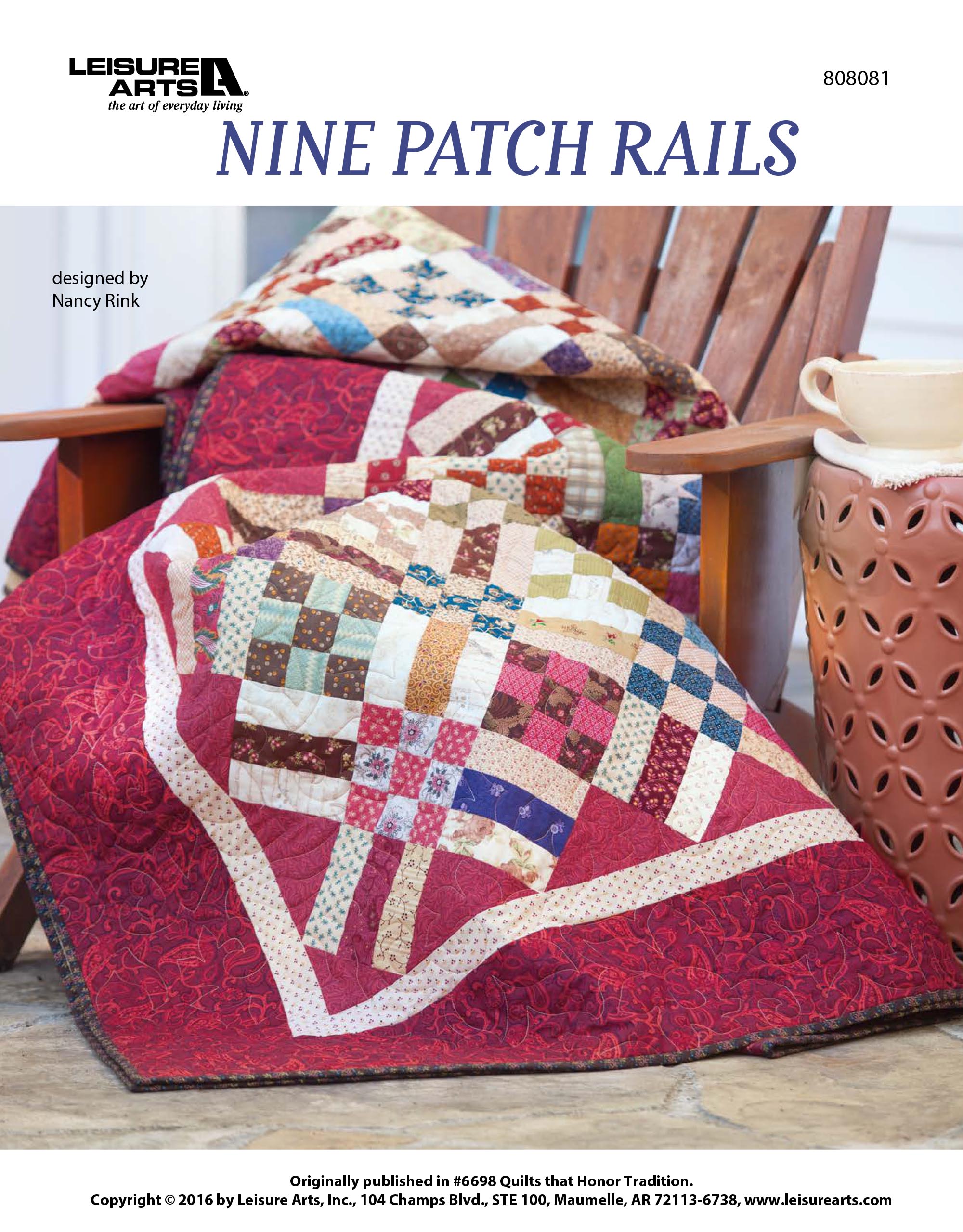 Leisure Arts Quilts That Honor Tradition Nine Patch Rails ePattern