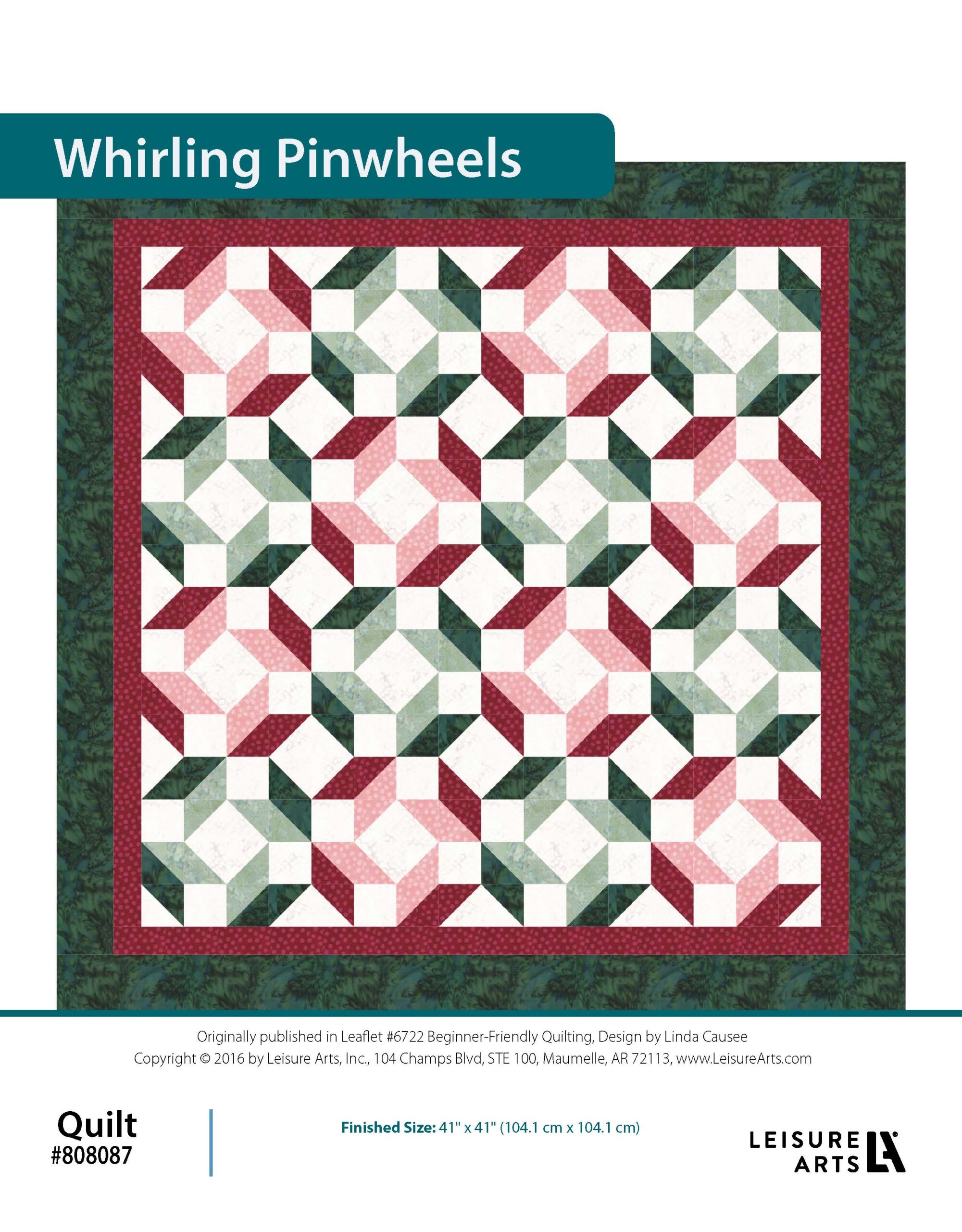 Leisure Arts Beginner Friendly Quilting Whirling Pinwheels ePattern