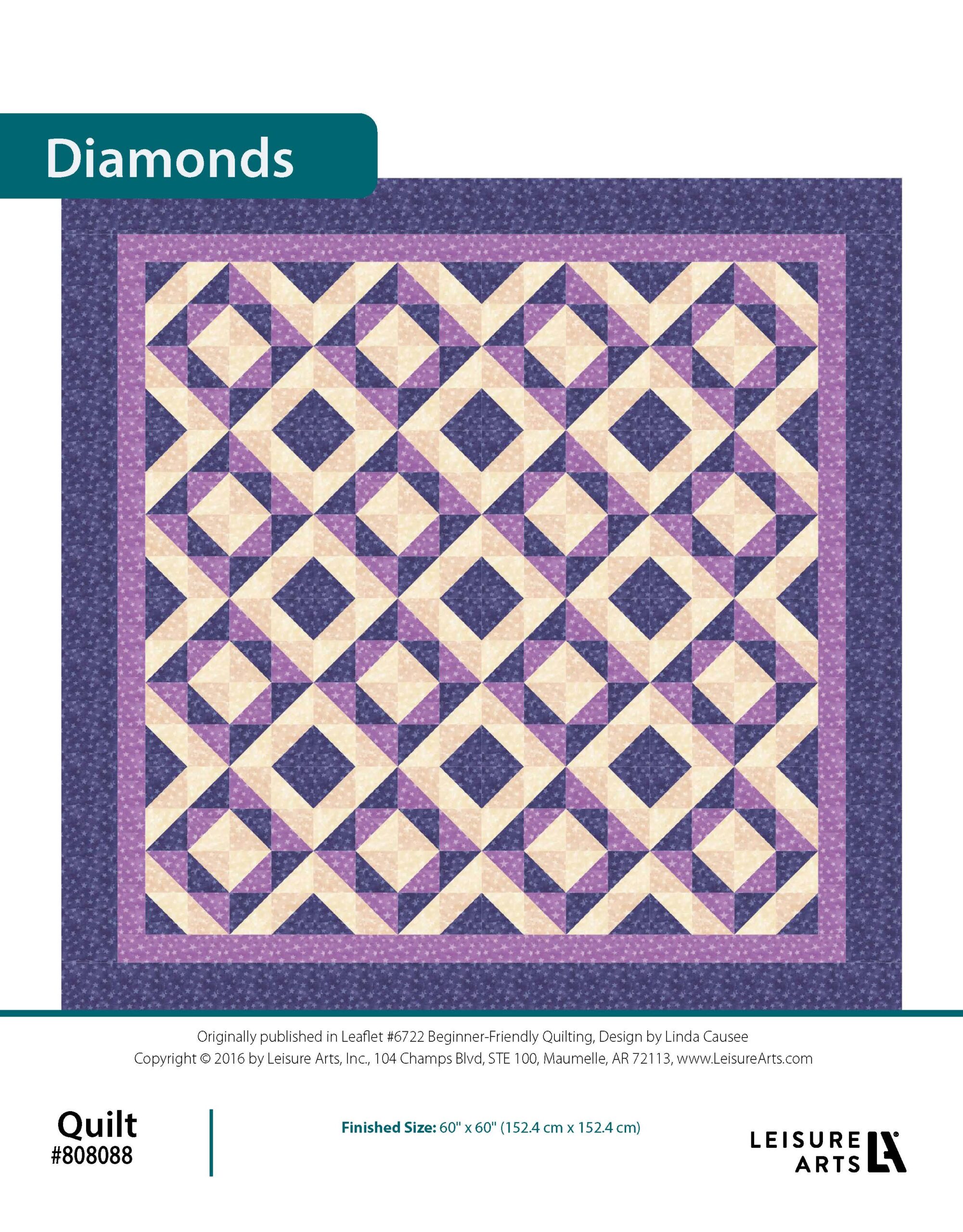 Leisure Arts Beginner Friendly Quilting Diamonds ePattern
