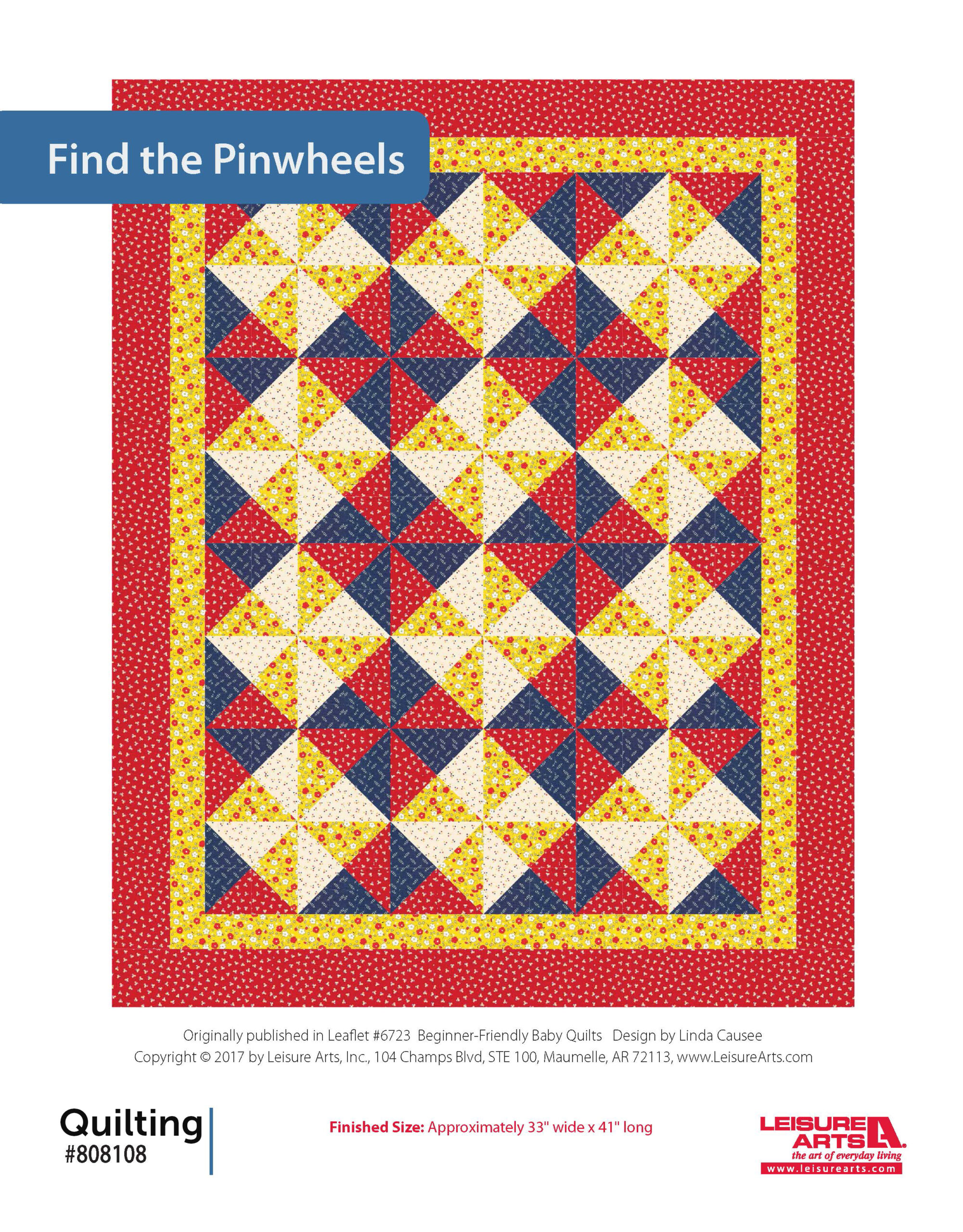 Leisure Arts BeginnerFriendly Baby Quilts Find The Pinwheels ePattern