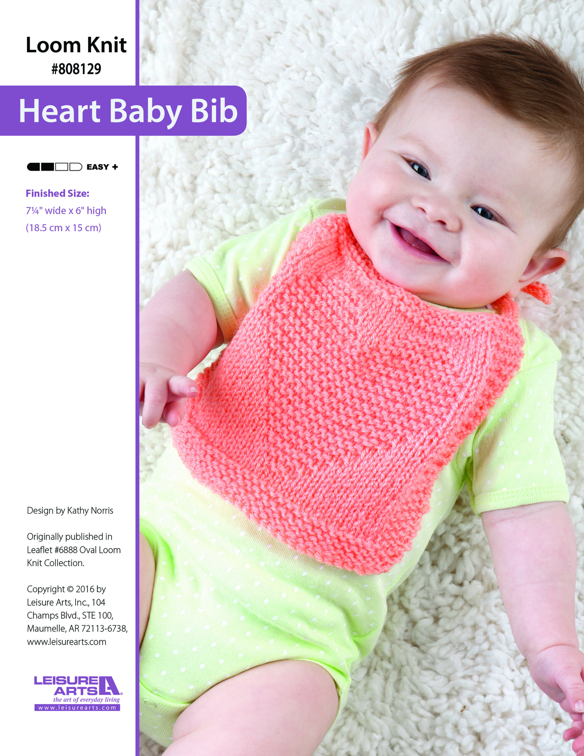 Leisure Arts ePattern Heart Baby Bib