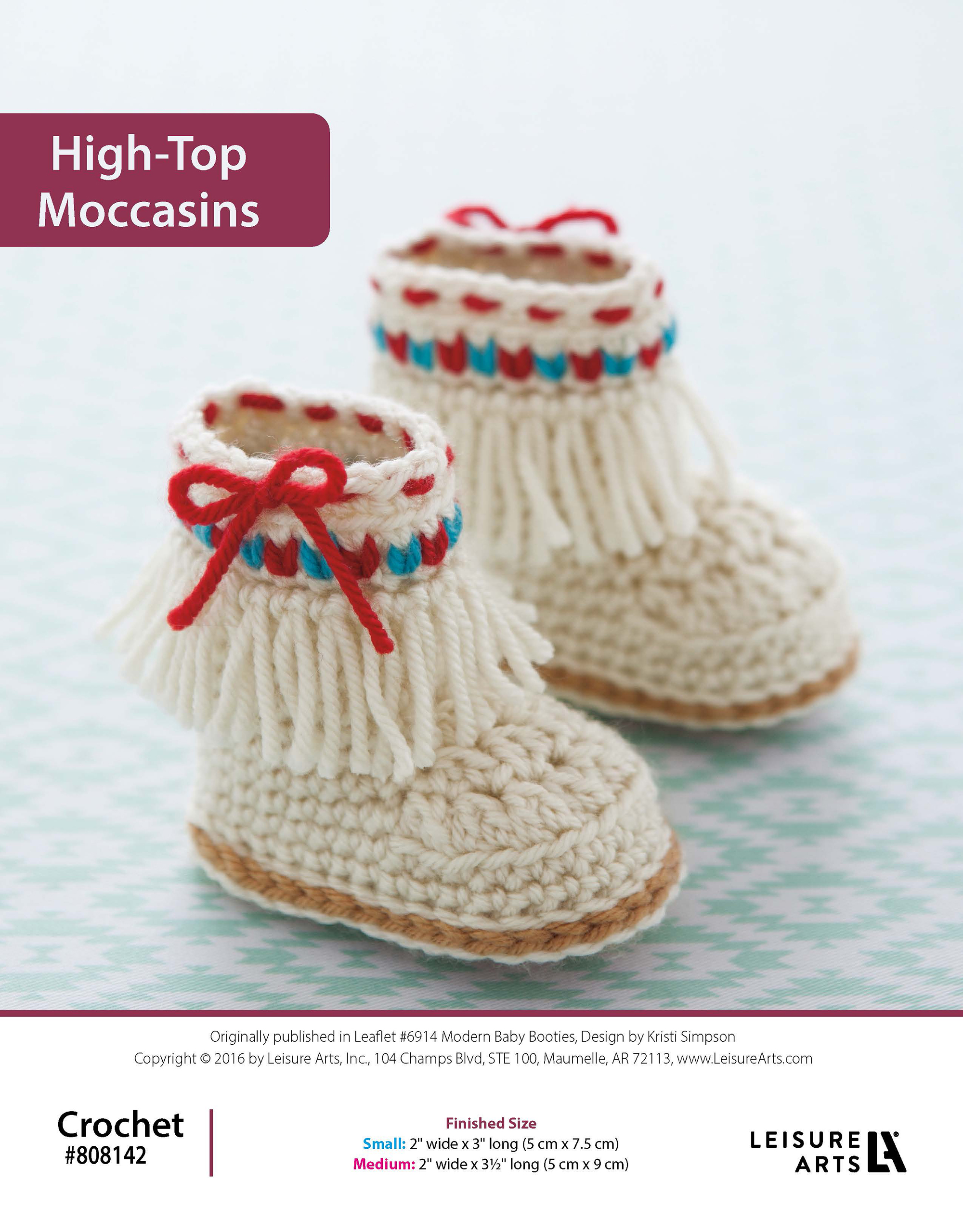 Leisure Arts ePattern HighTop Moccasins