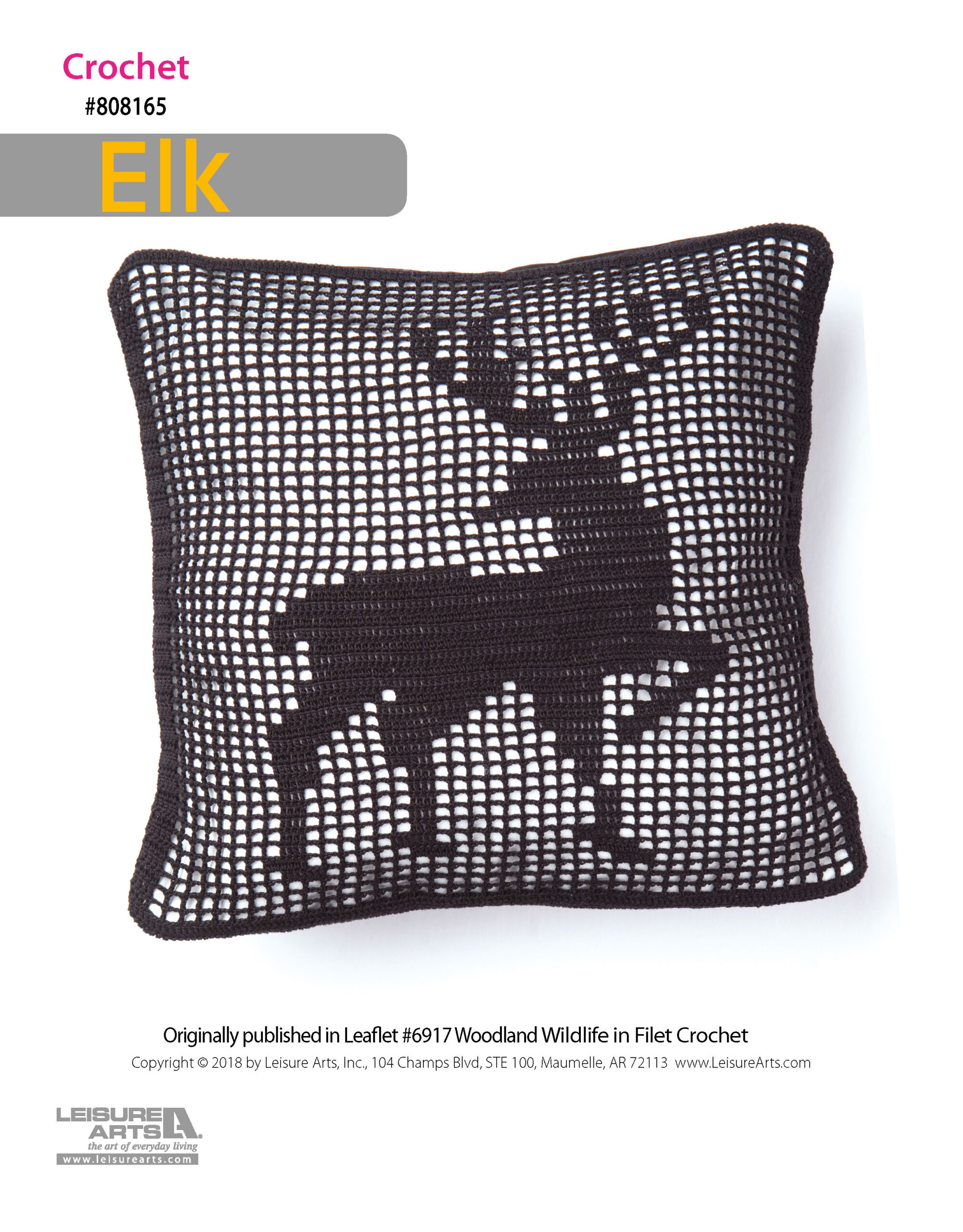 Leisure Arts Woodland Wildlife In Filet Crochet Elk ePattern