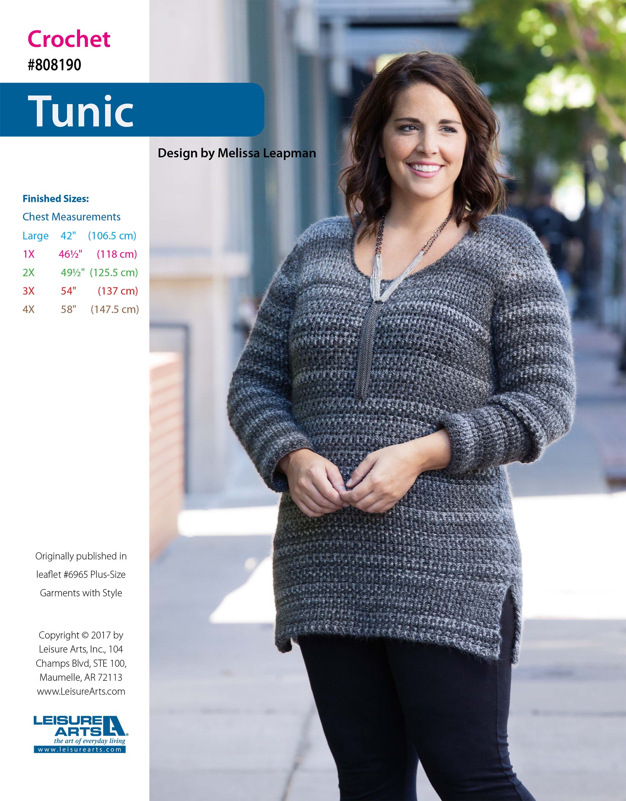 Leisure Arts Plus Size Garments With Style Tunic Crochet ePattern