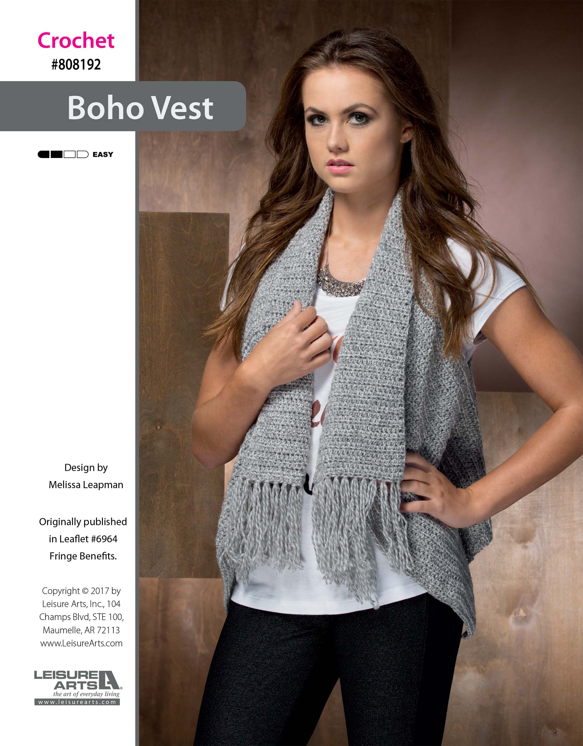 Leisure Arts Fringe Benefits Boho Vest Crochet ePattern