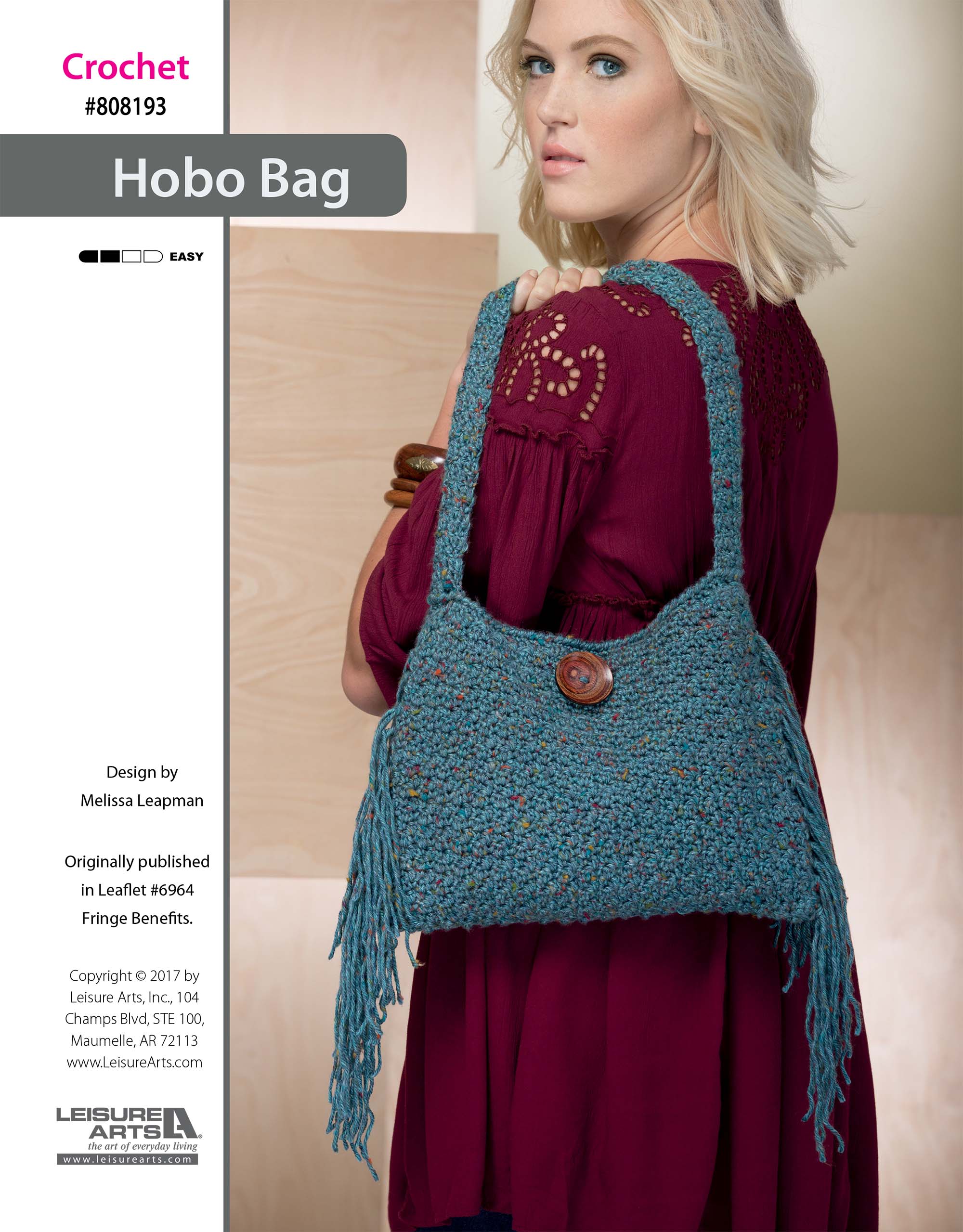 Leisure Arts Fringe Benefits Hobo Bag Crochet ePattern