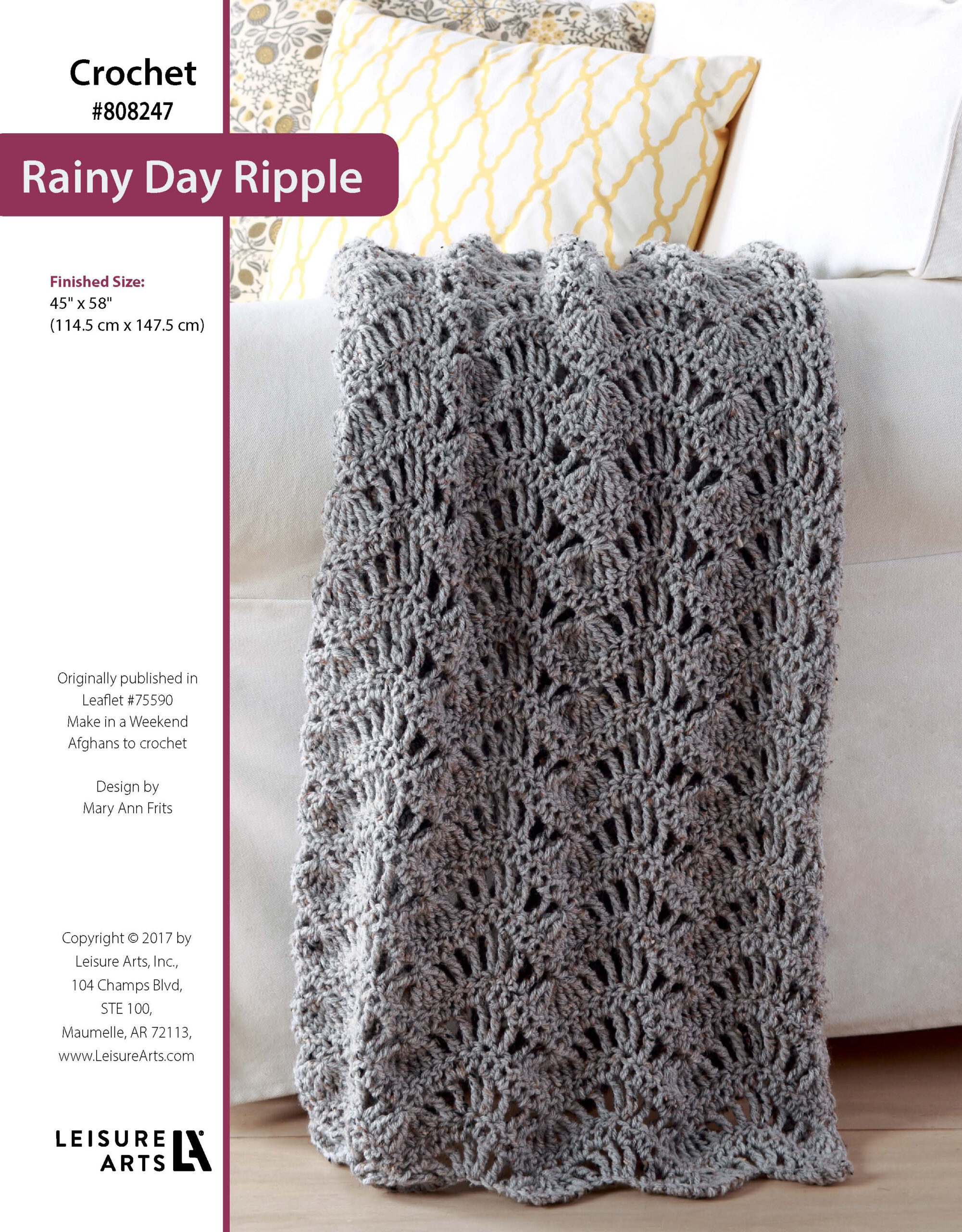 Leisure Arts Make In A Weekend Afghans To Crochet Rainy Day Ripple ePattern