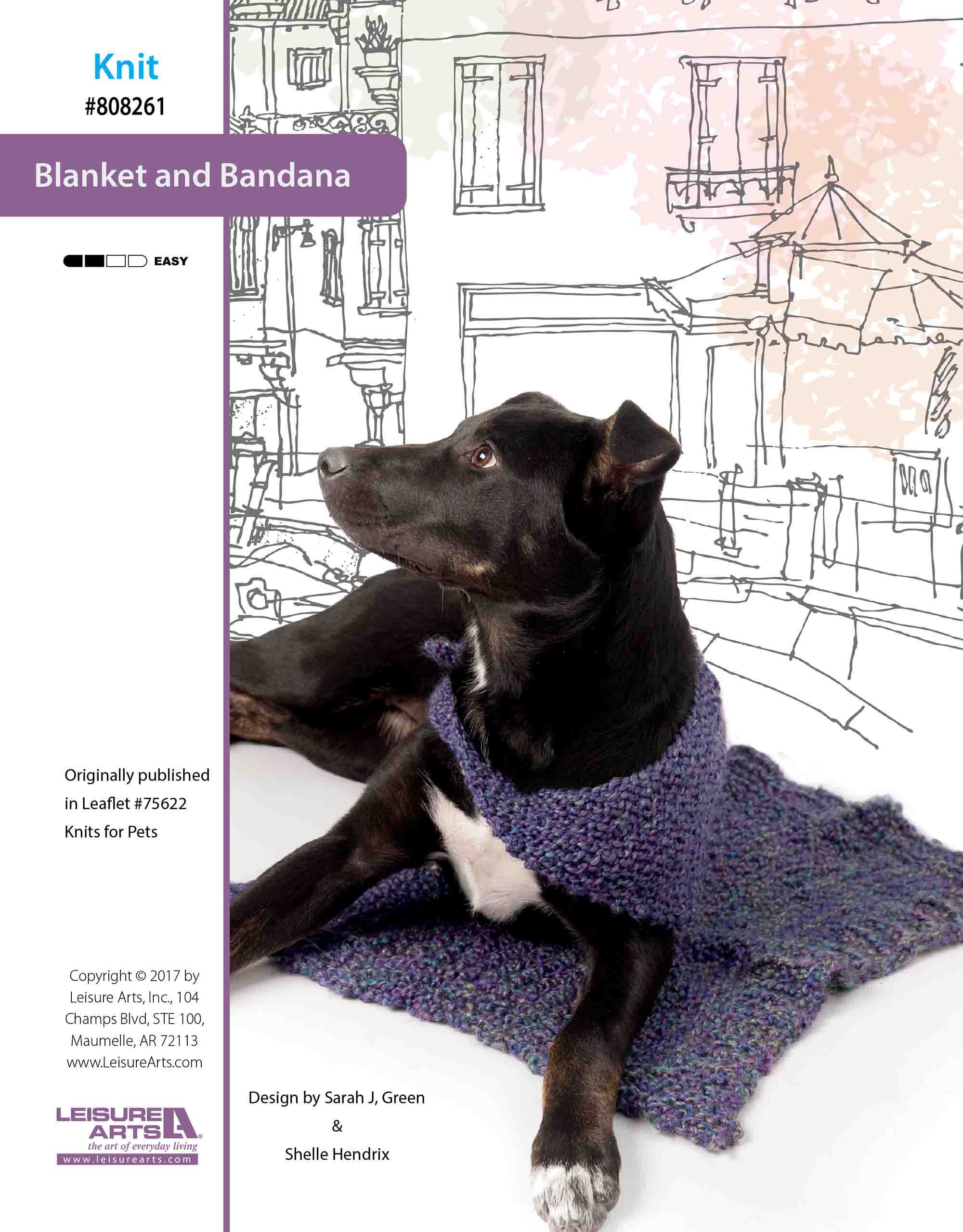 Leisure Arts Knits For Pets Blanket Bandana Knit ePattern