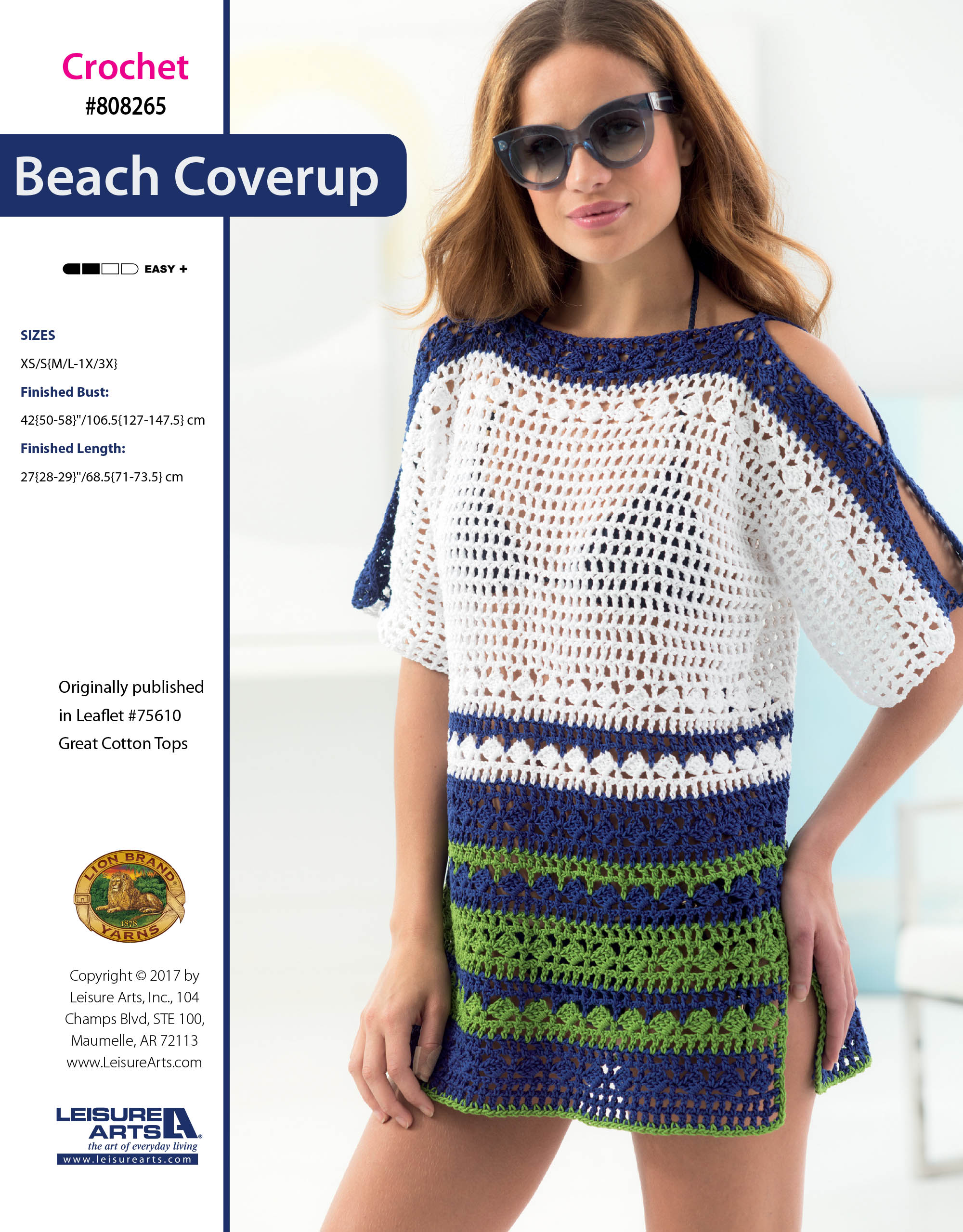 Leisure Arts Great Cotton Tops Beach Coverup Crochet ePattern