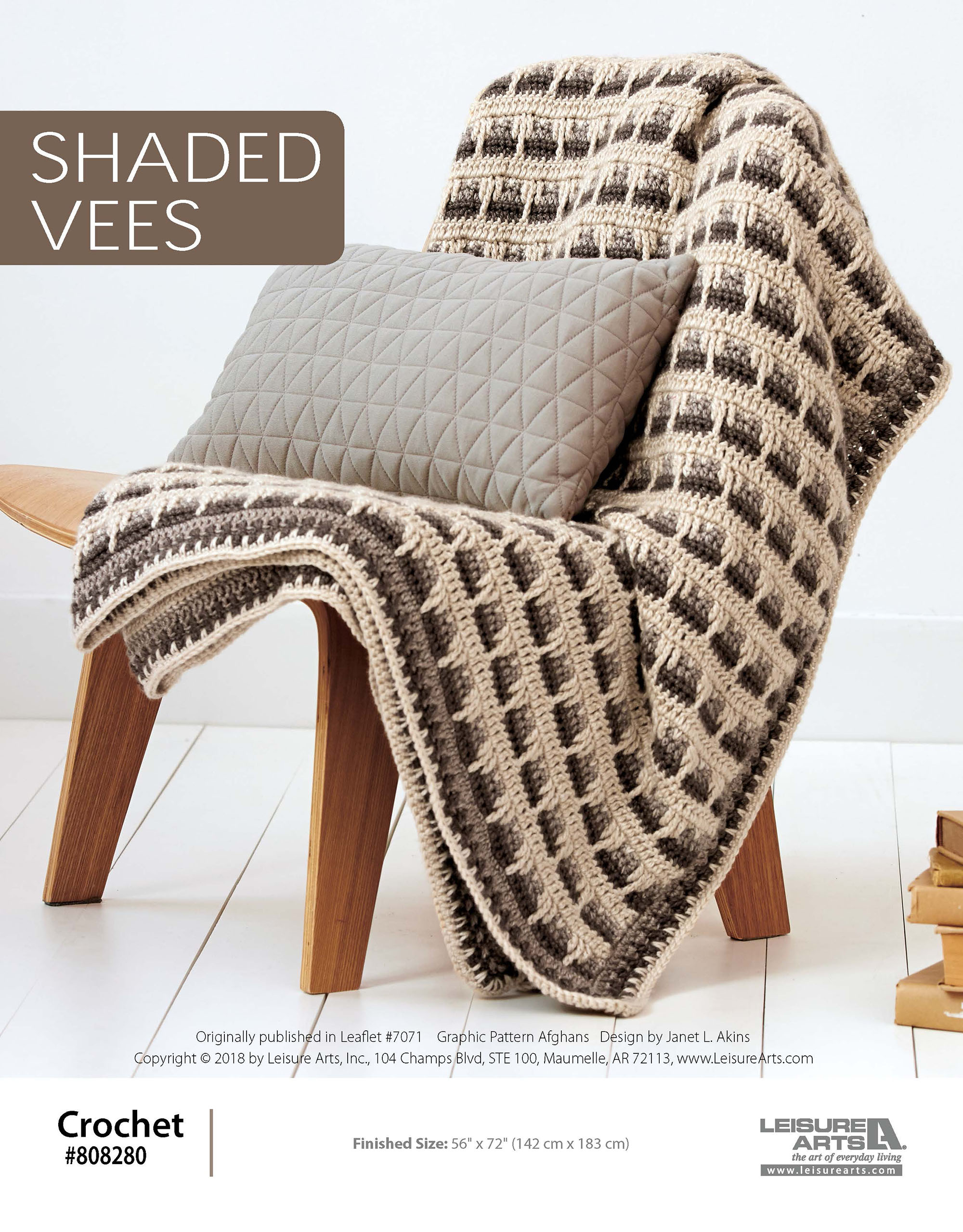 Leisure Arts Graphic Pattern Afghans Shaded Vees Crochet ePattern