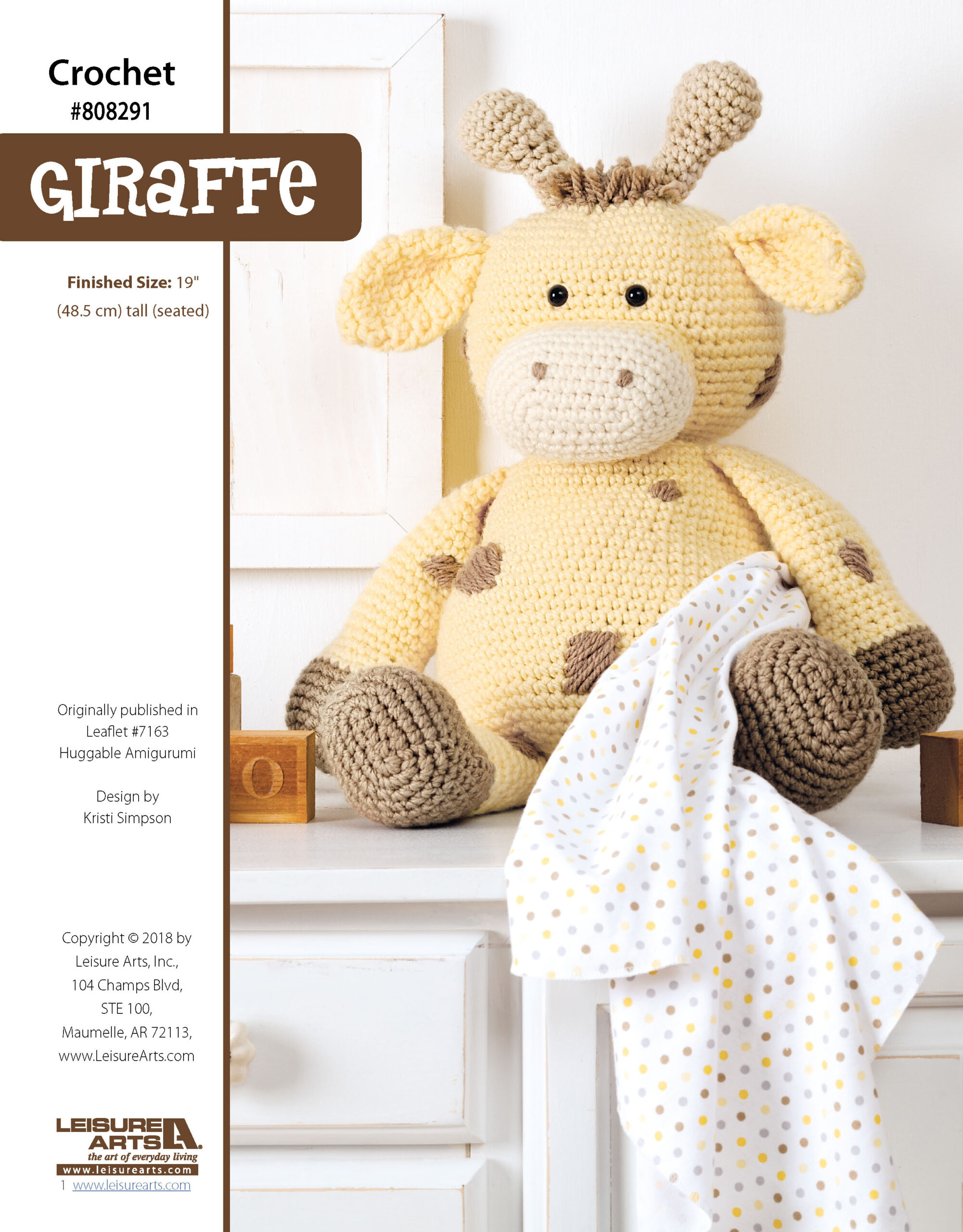 Leisure Arts ePattern Huggable Amigurumi Giraffe Crochet