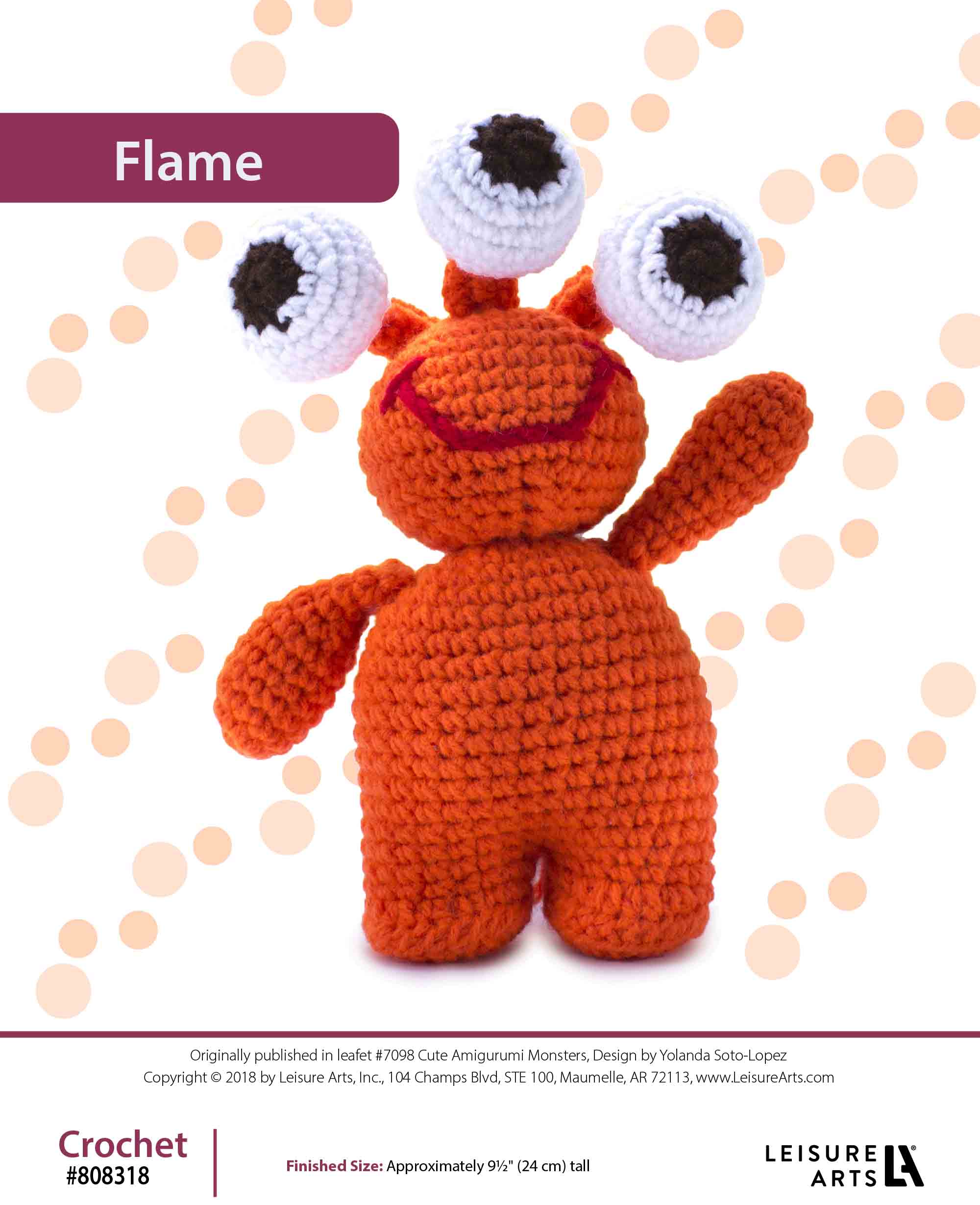 Leisure Arts Cute Amigurumi Monster Flame Crochet ePattern