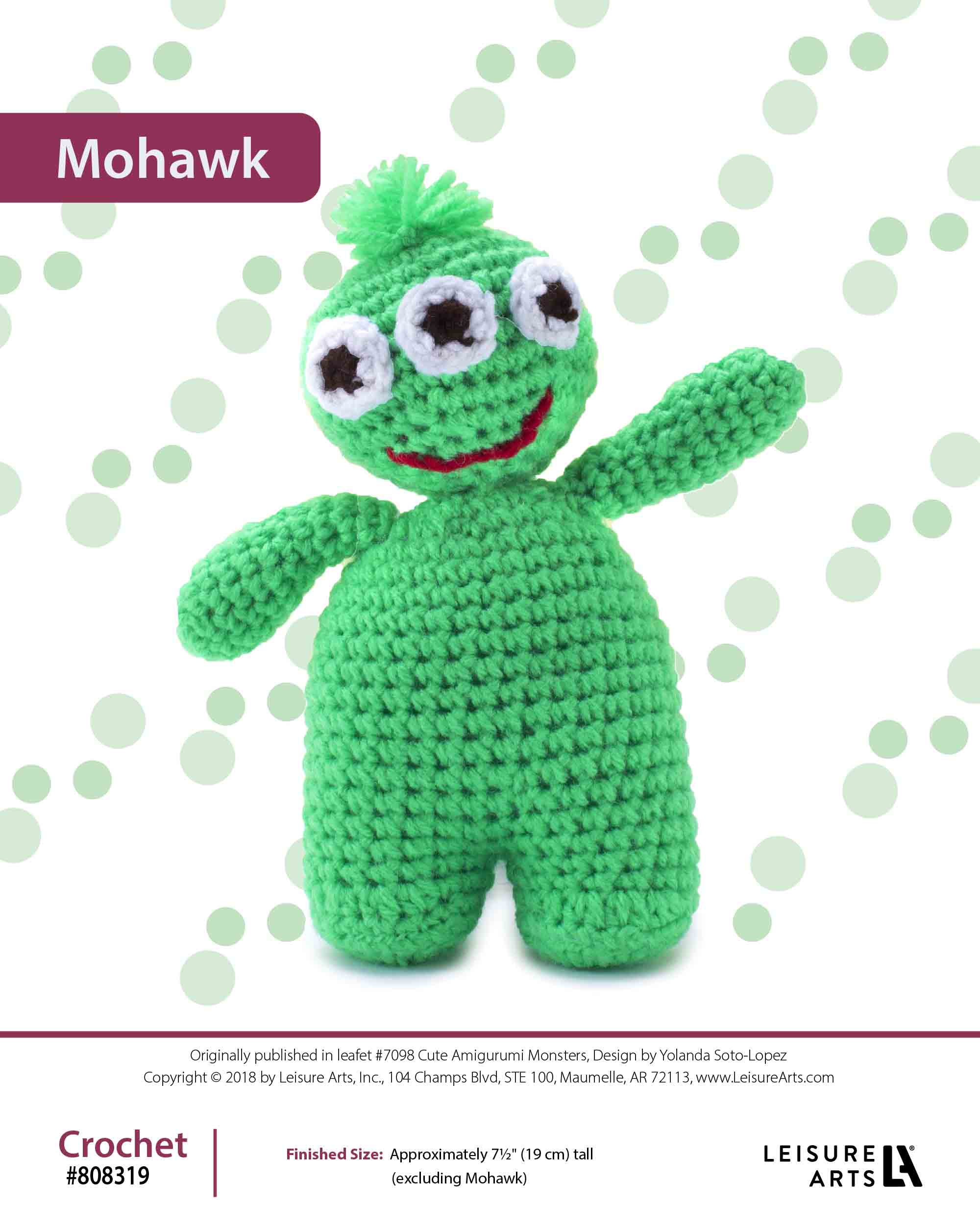 Leisure Arts Cute Amigurumi Monster Mohawk Crochet ePattern