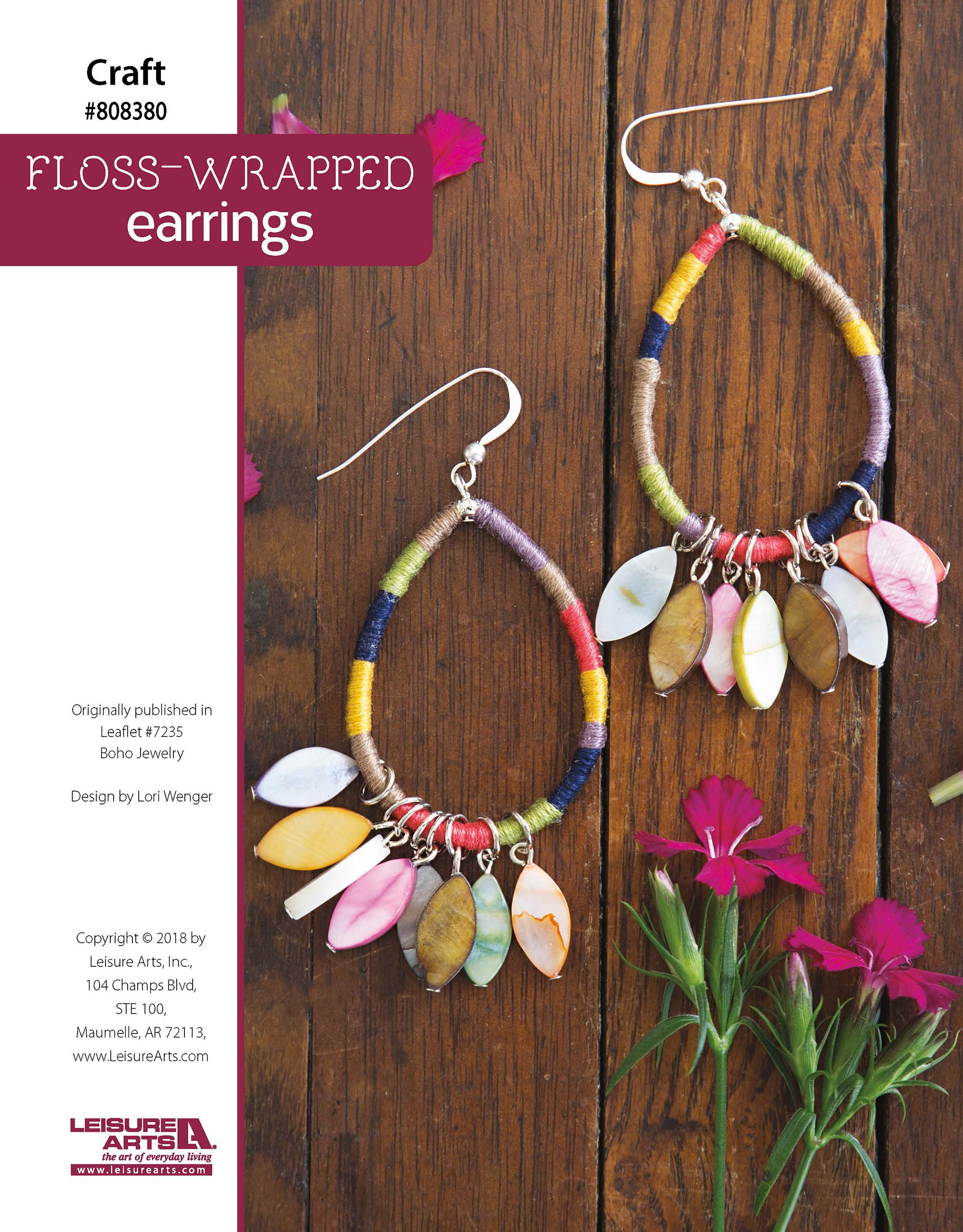 Leisure Arts Boho Jewelry Floss Wrapped Earrings ePattern