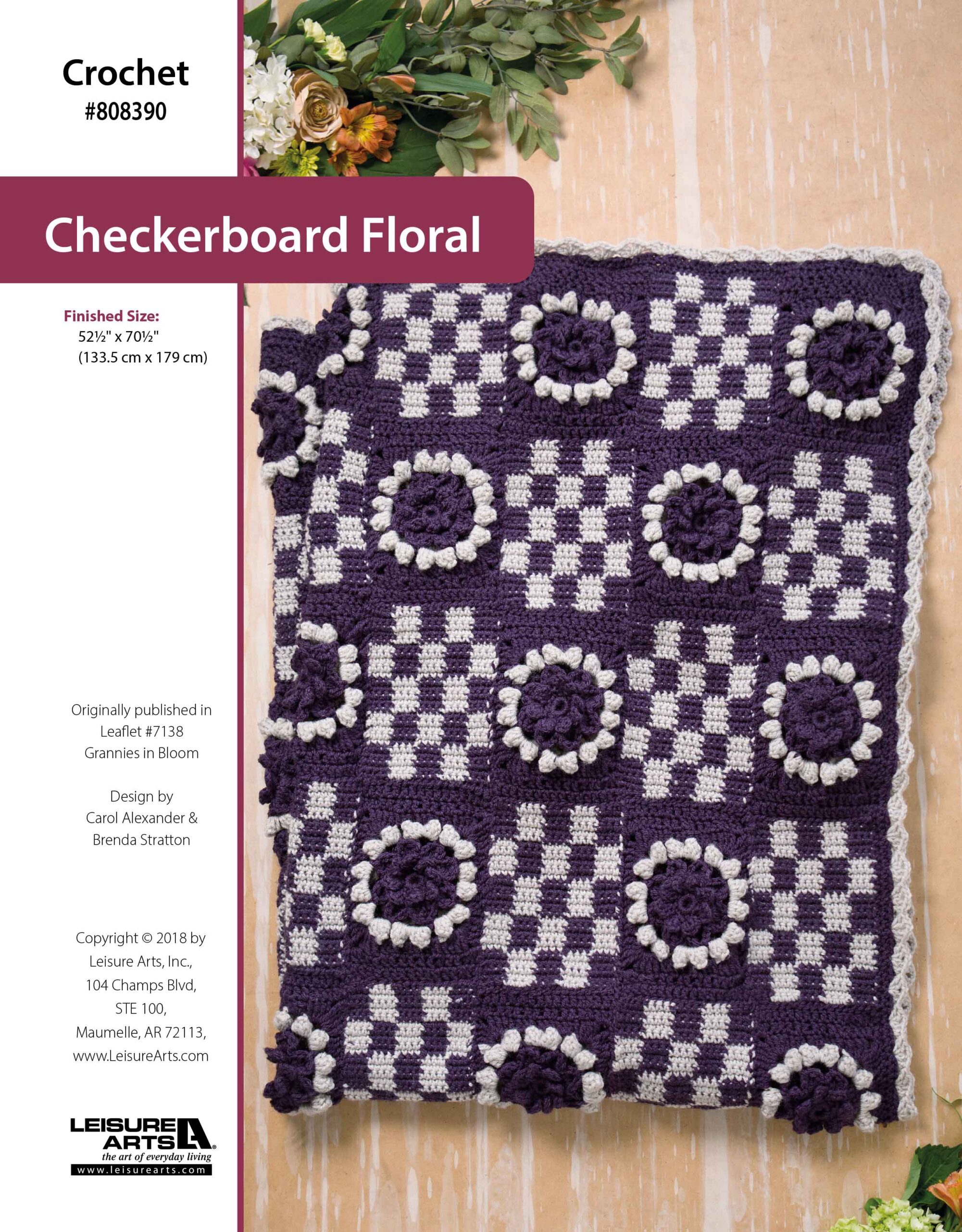 Leisure Arts Grannies in Bloom Checkerboard Floral Crochet ePattern