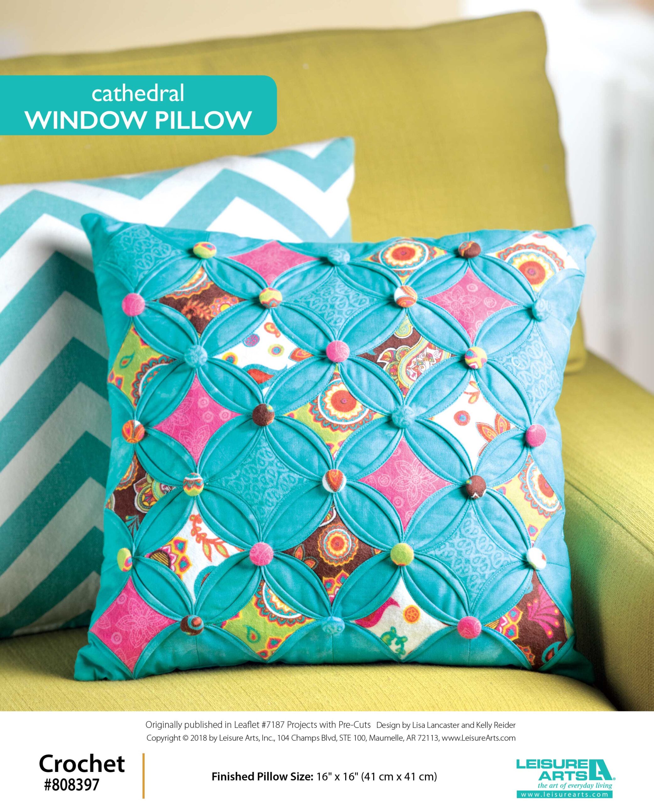 Leisure Arts Projects With PreCuts Quilt And Sew Cathedral Window Pillow ePattern