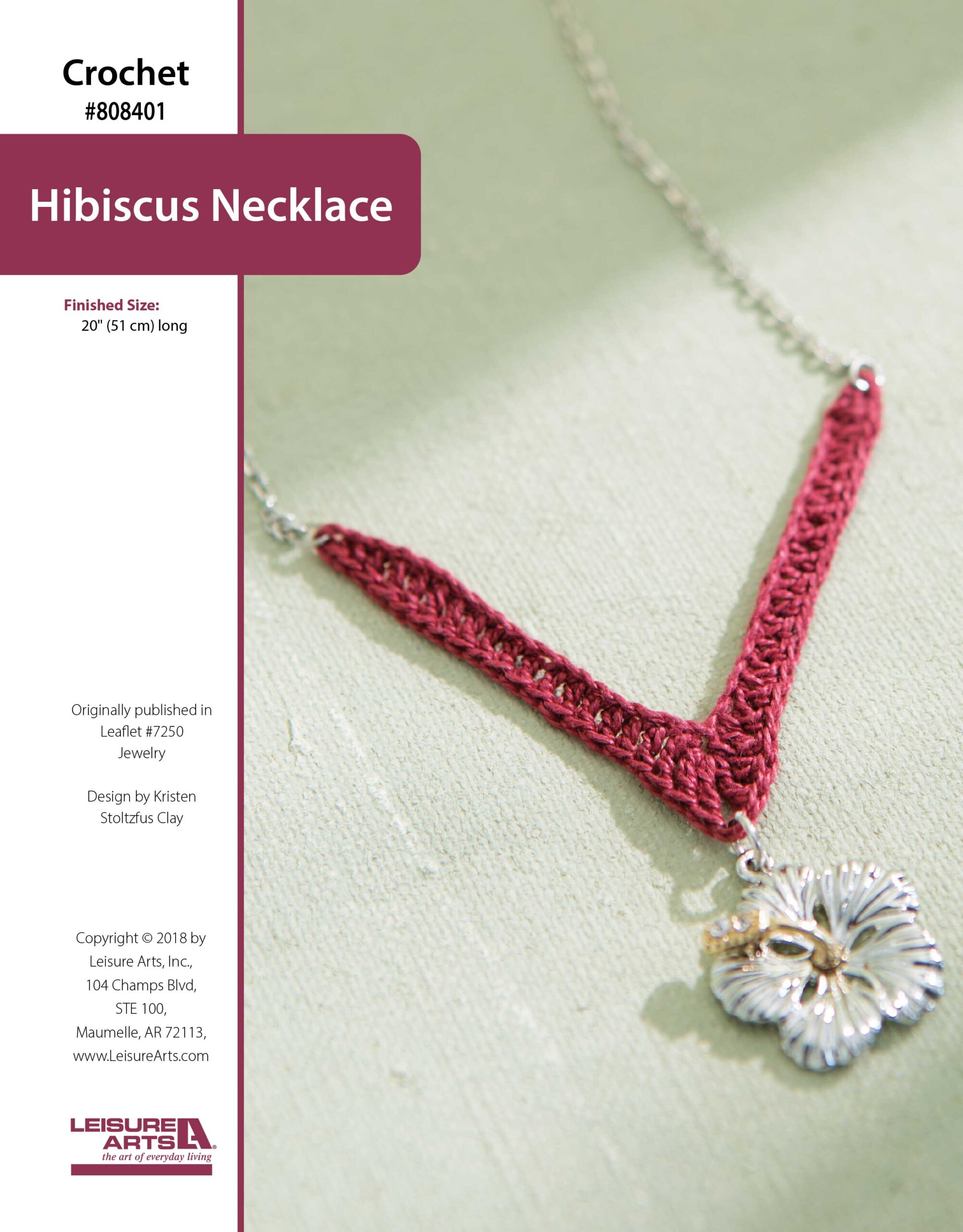 Leisure Arts Jewelry To Crochet Hibiscus Necklace ePattern