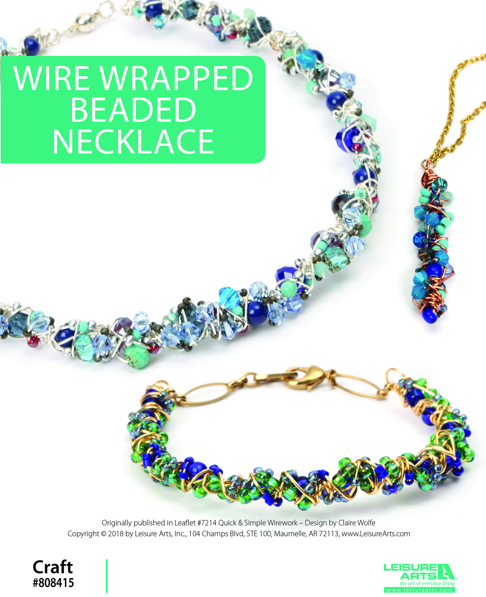 Leisure Arts ePattern Wire Wrapped Beaded Necklace