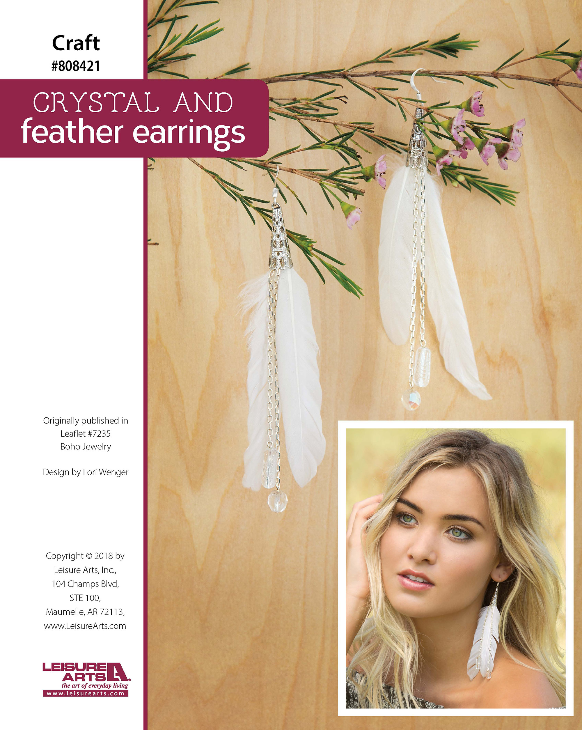 Leisure Arts Boho Jewelry Feather Earrings ePattern