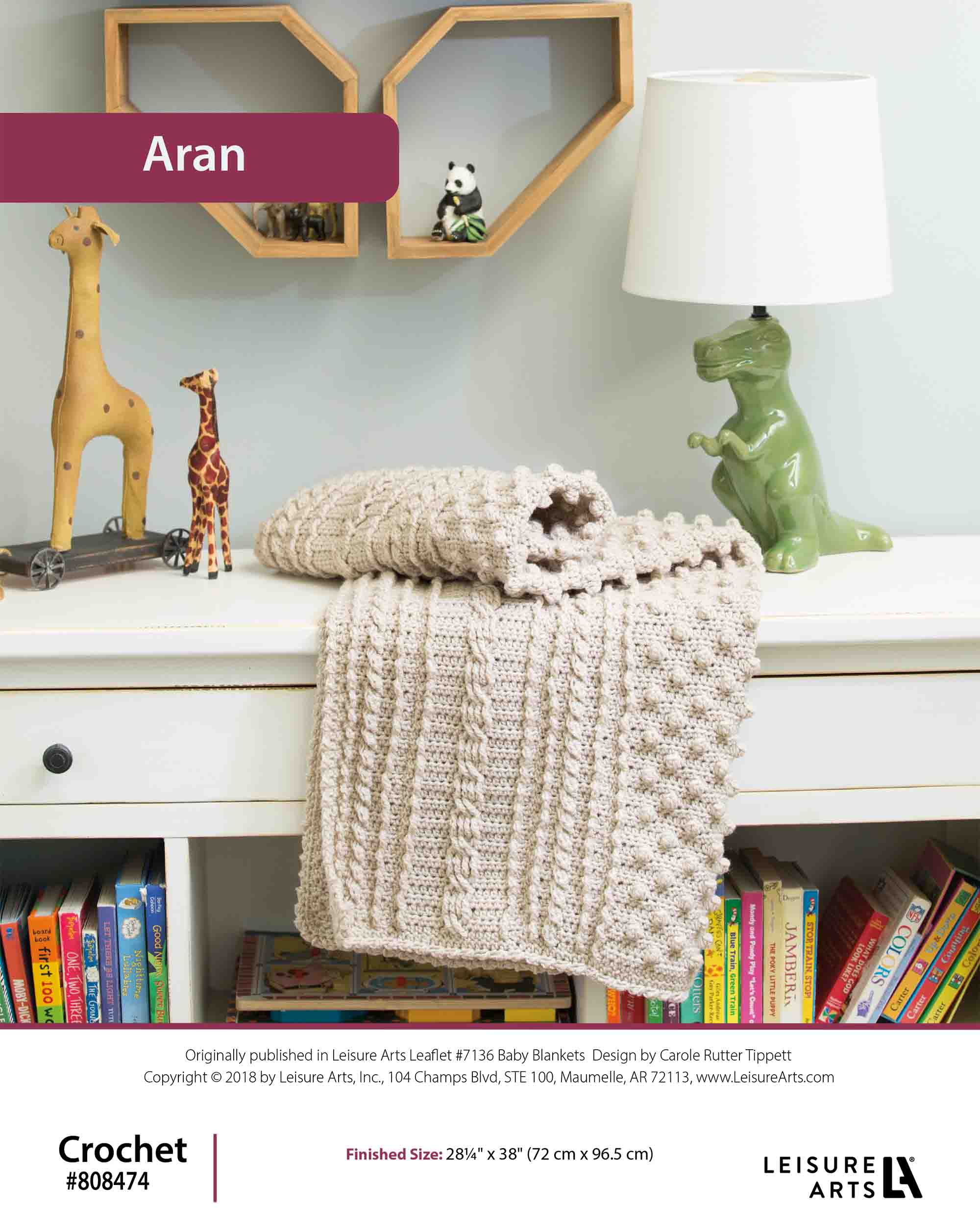 Leisure Arts Baby Blankets Aran Crochet ePattern