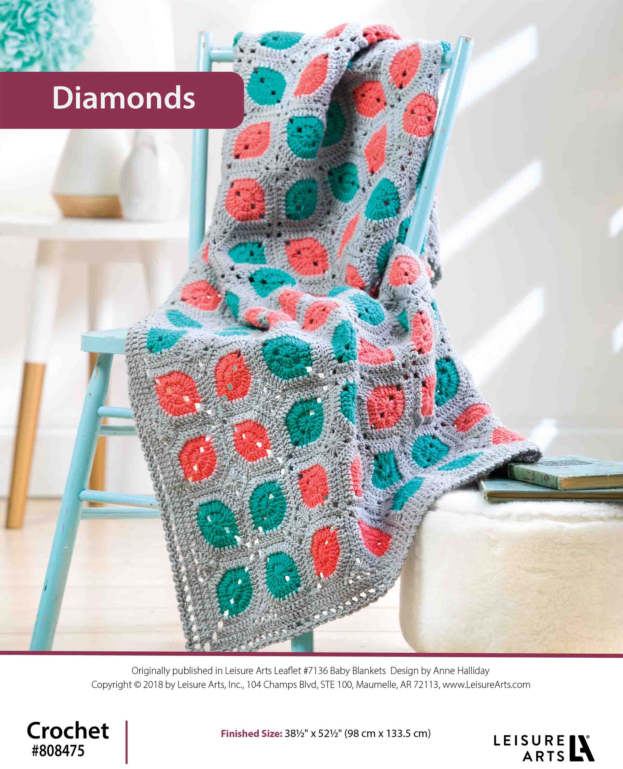 Leisure Arts Baby Blankets Diamonds Crochet ePattern