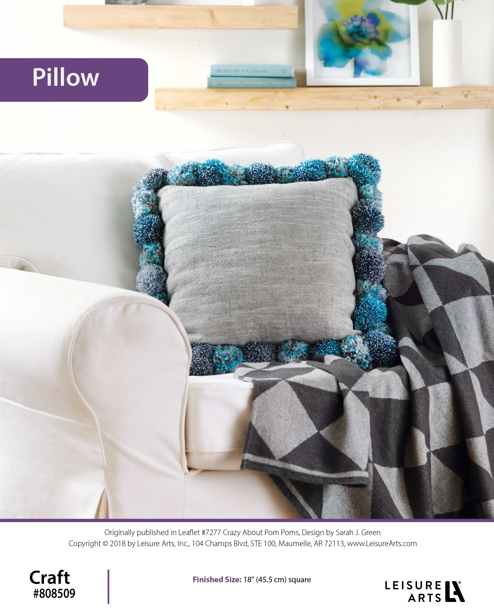 Leisure Arts Crazy About Pom Poms Pillows ePattern