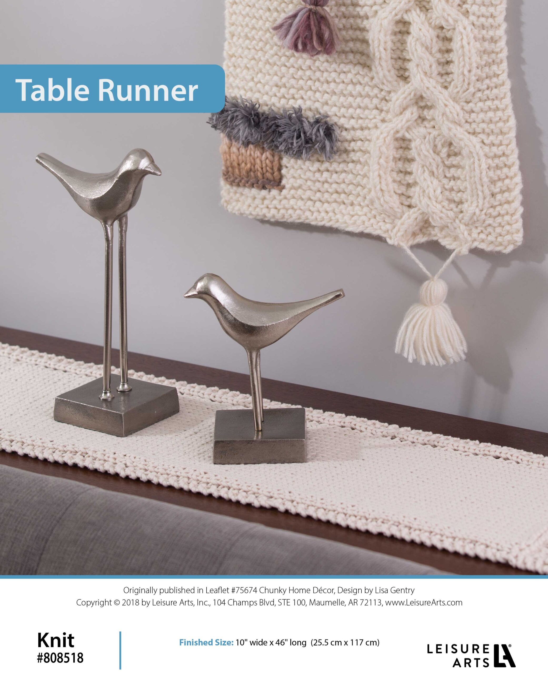 Leisure Arts Chunky Home Decor To Knit Table Runner ePattern