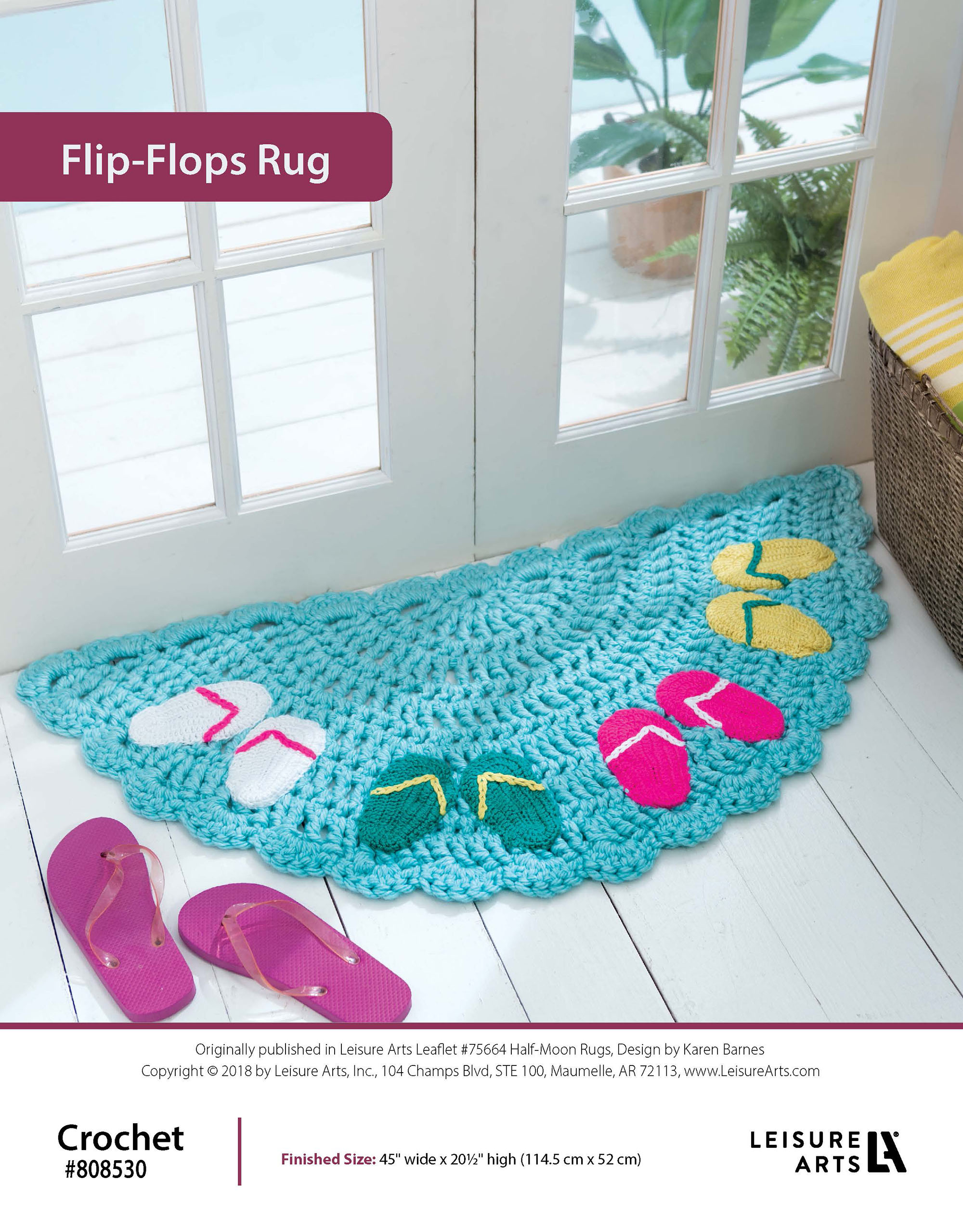 Leisure Arts Half Moon Rugs Flip Flops Crochet ePattern