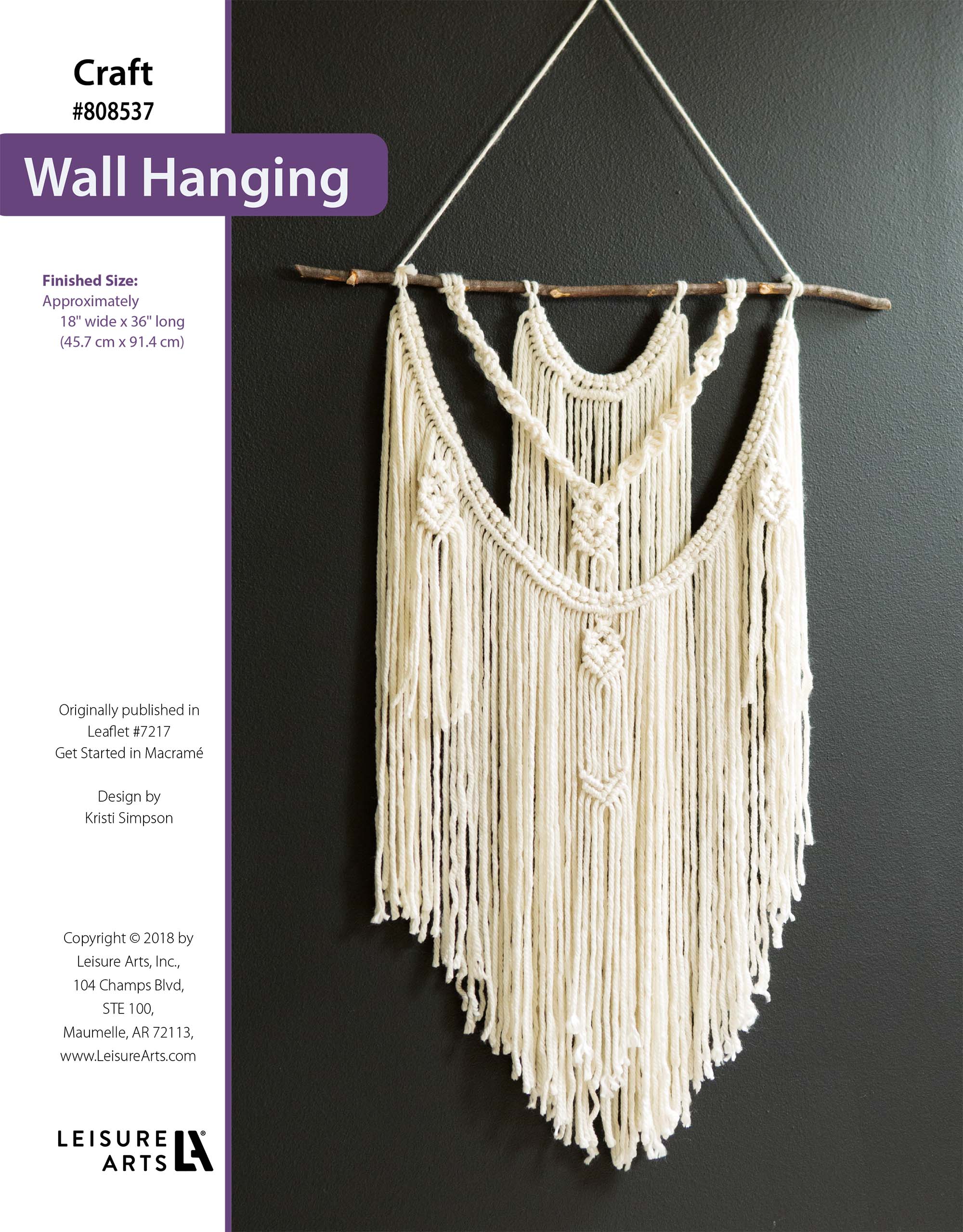 Leisure Arts Macrame Wall Hanging ePattern