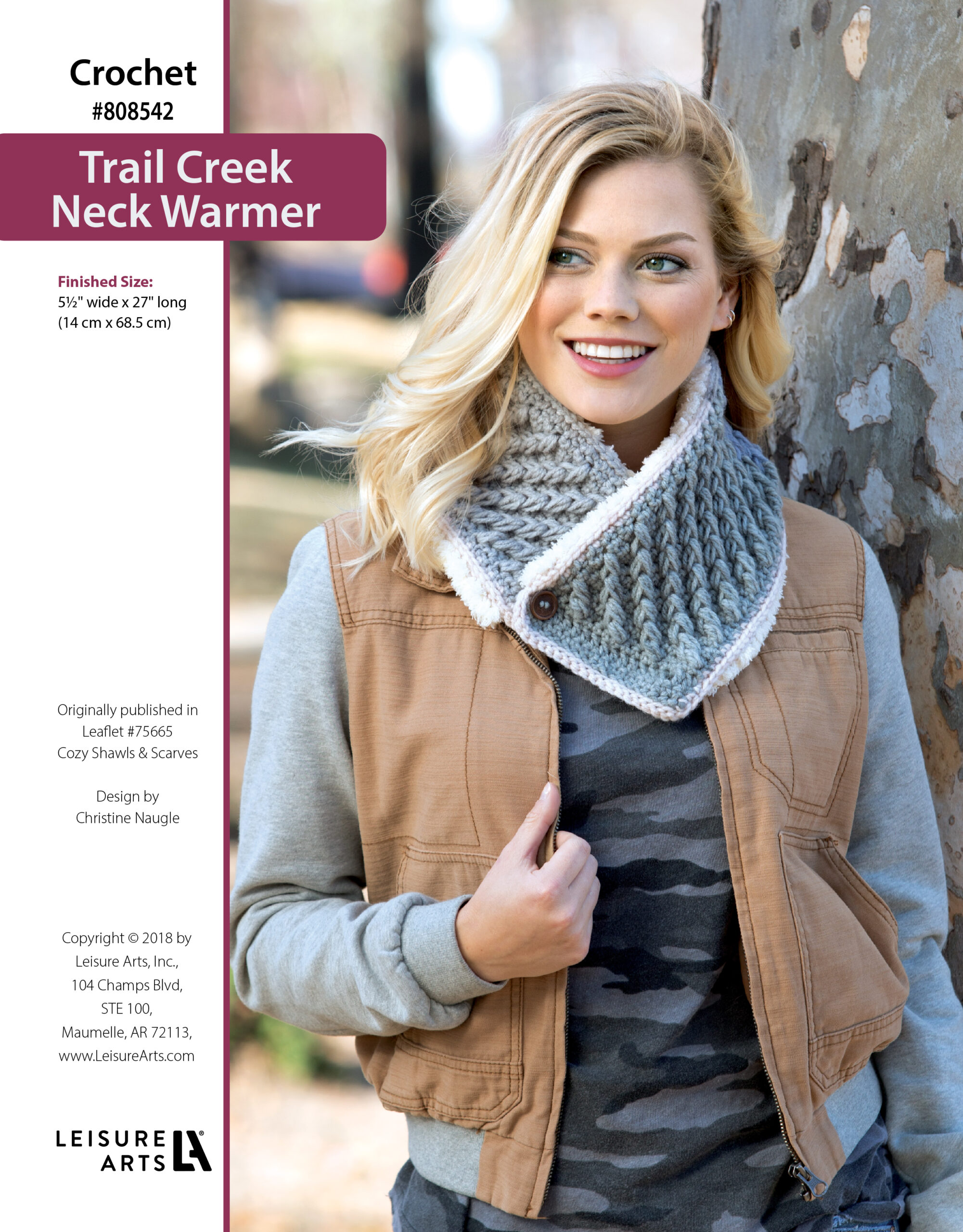 Leisure Arts ePattern Trail Creek Neckwarmer