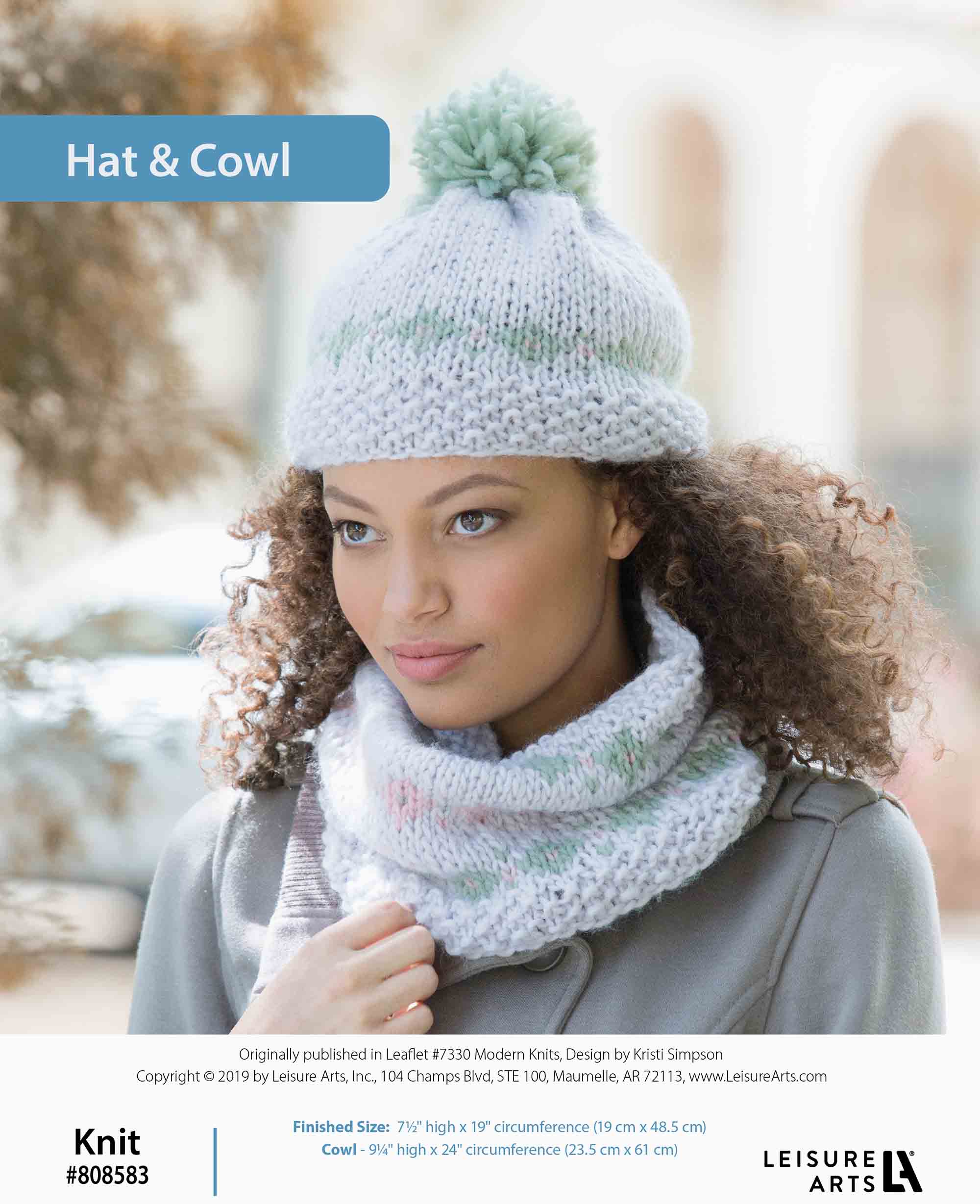 Leisure Arts Hat Cowl Knit ePattern