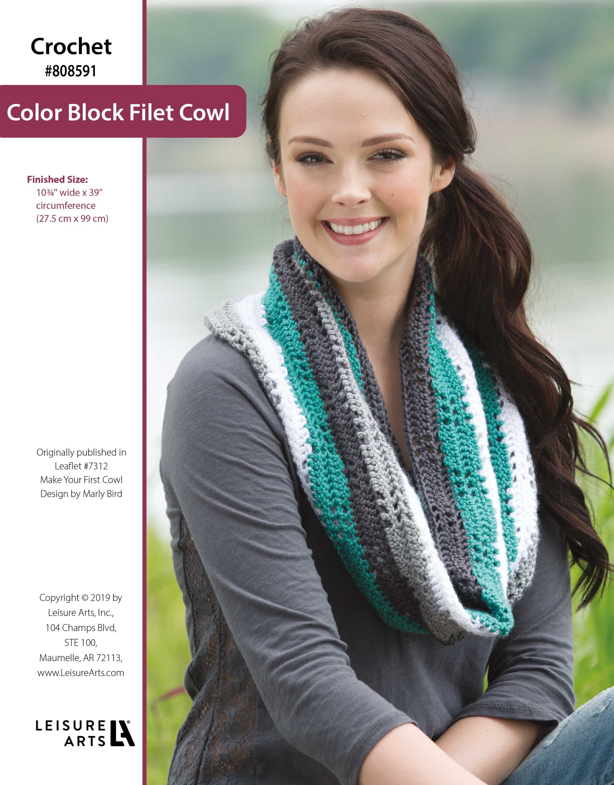 Leisure Arts Make Your First Crochet Cowls Color Block Filet ePattern