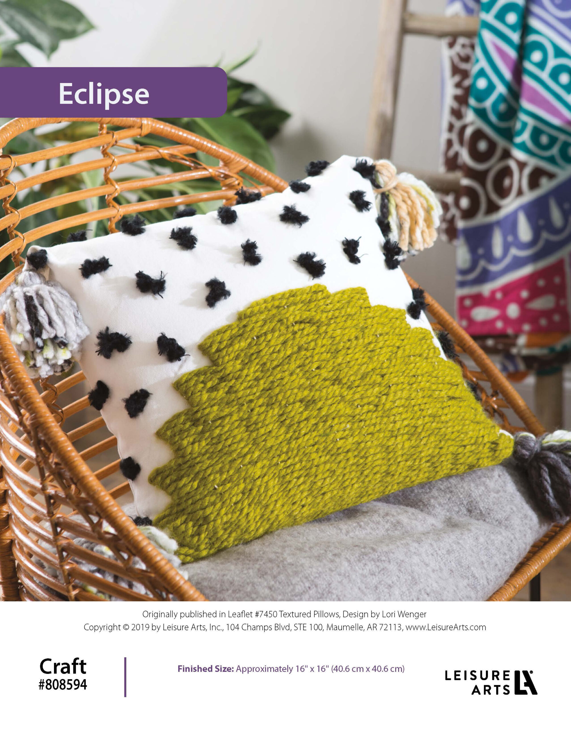 Leisure Arts DIY Textured Pillows Eclipse ePattern