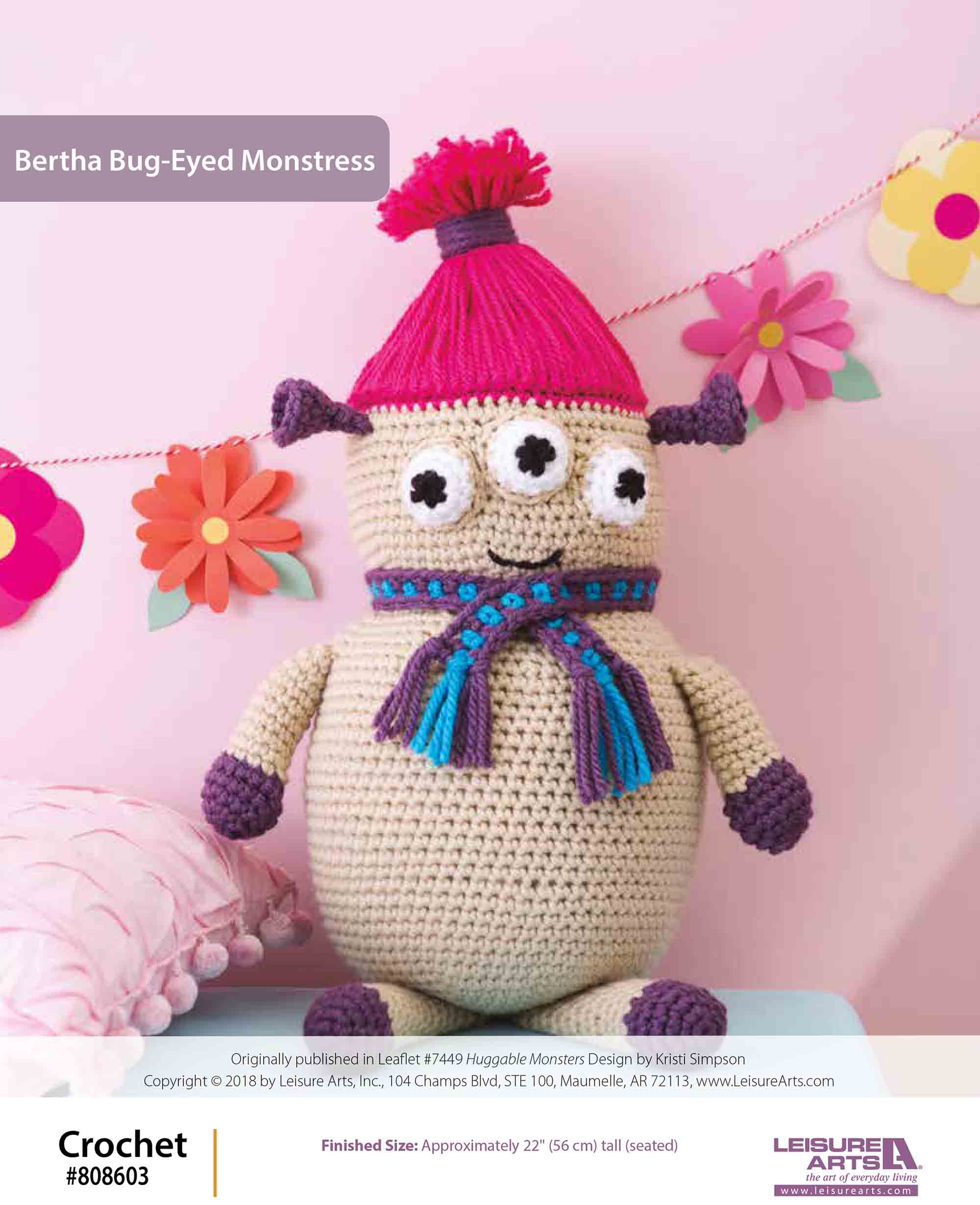 Leisure Arts Bertha BugEyed Monstress Crochet ePattern