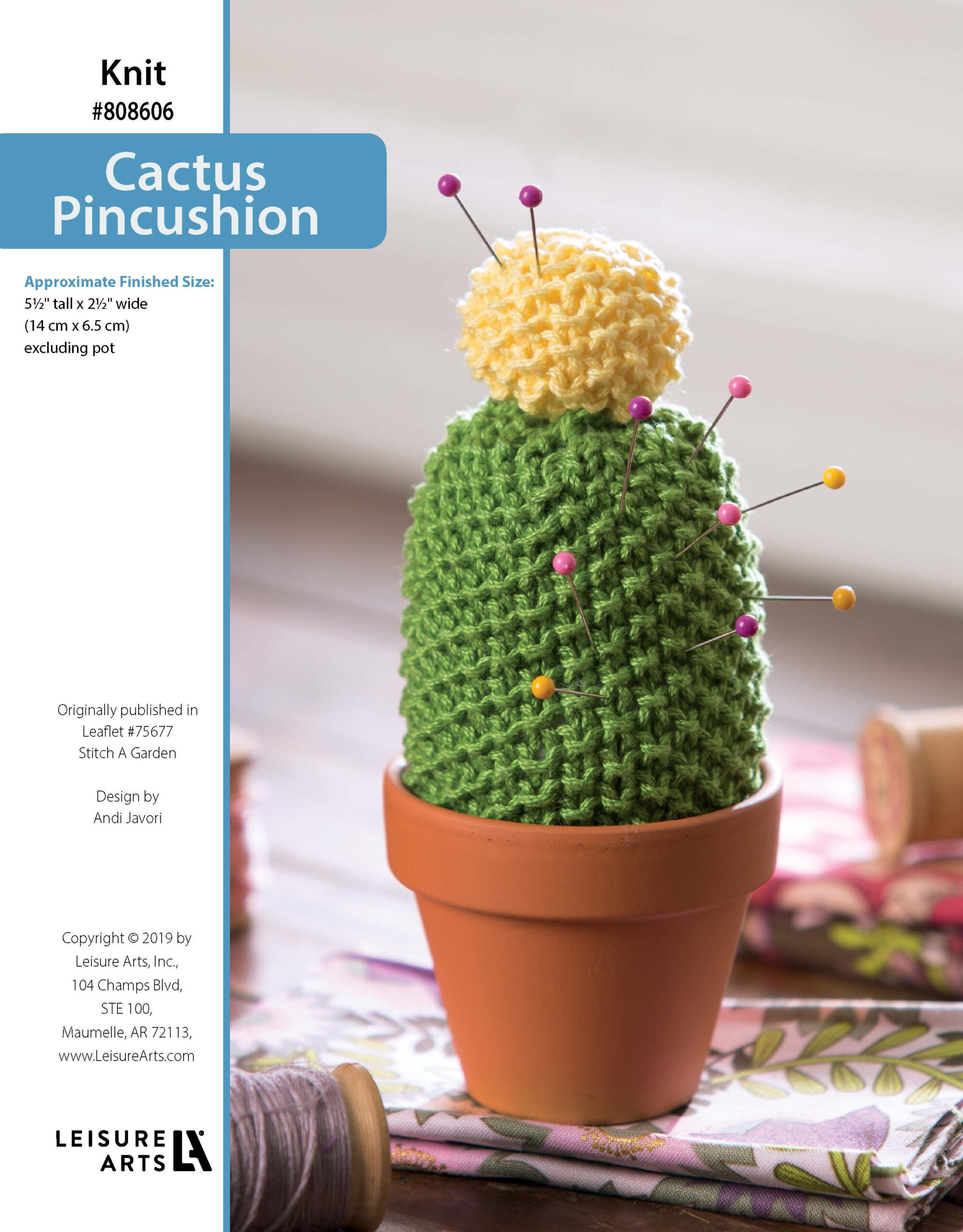 Leisure Arts Stitch A Garden Cactus Pincushion Knit ePattern