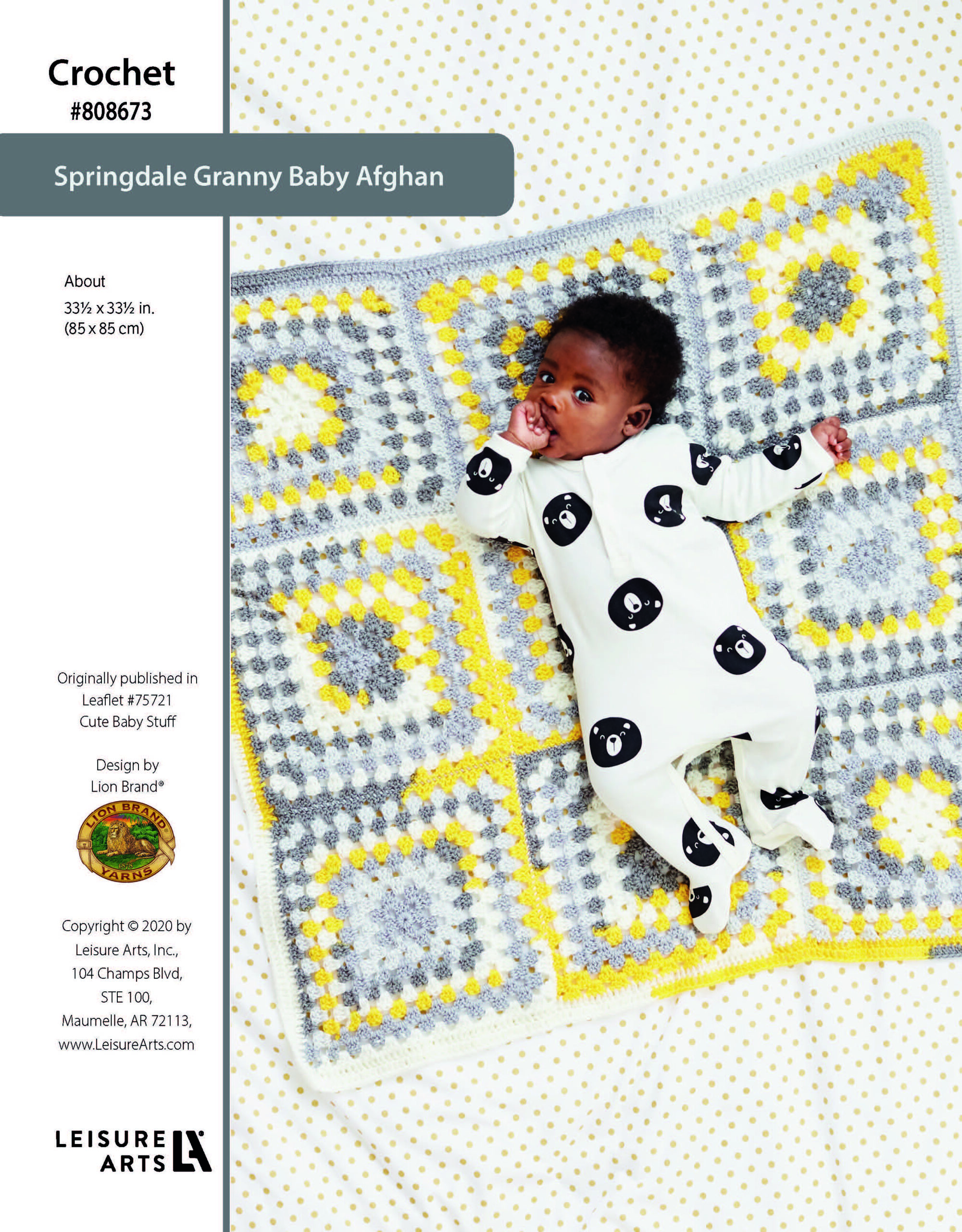 Leisure Arts Cute Baby Stuff Springdale Granny Baby Afghan Crochet ePattern
