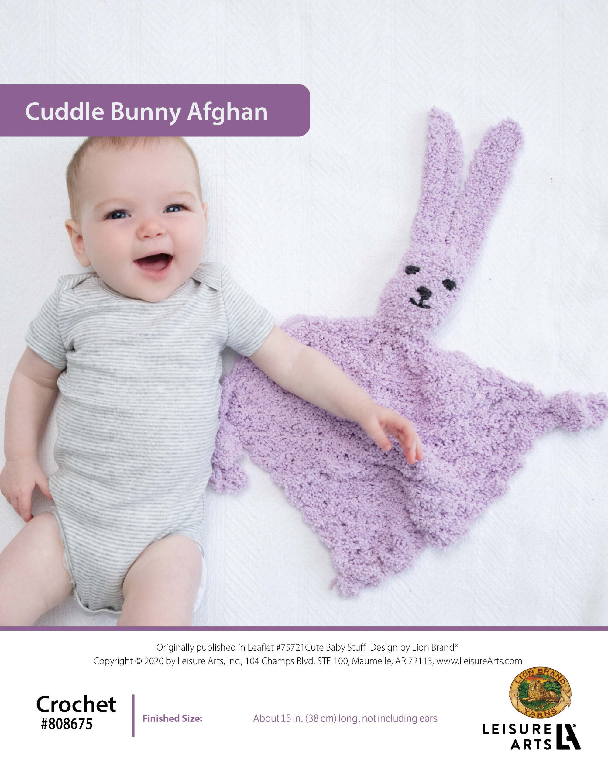 Leisure Arts Cute Baby Stuff Cuddle Bunny Blankie Crochet ePattern