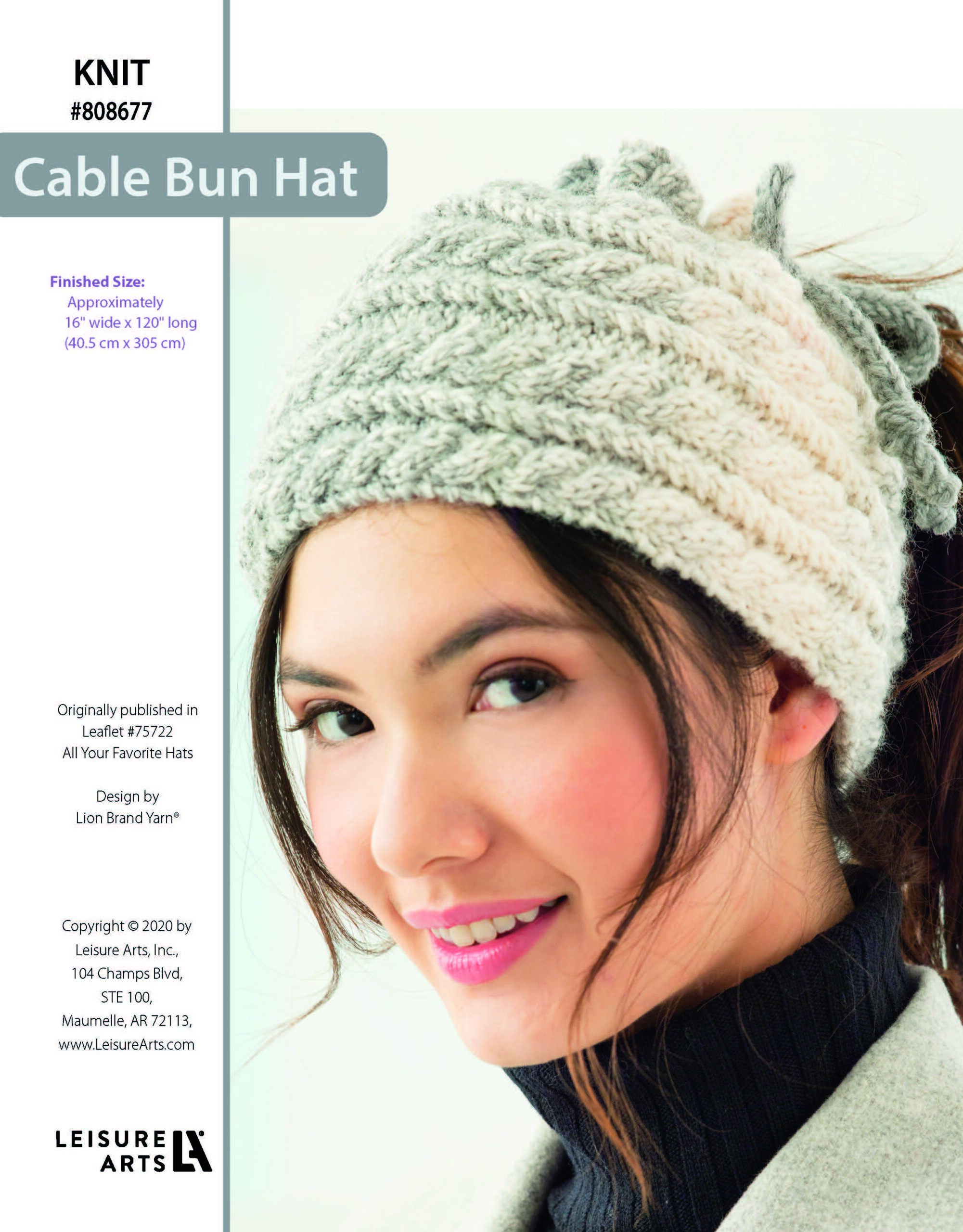 Leisure Arts All Your Favorite Hats Cabled Bun Knit ePattern