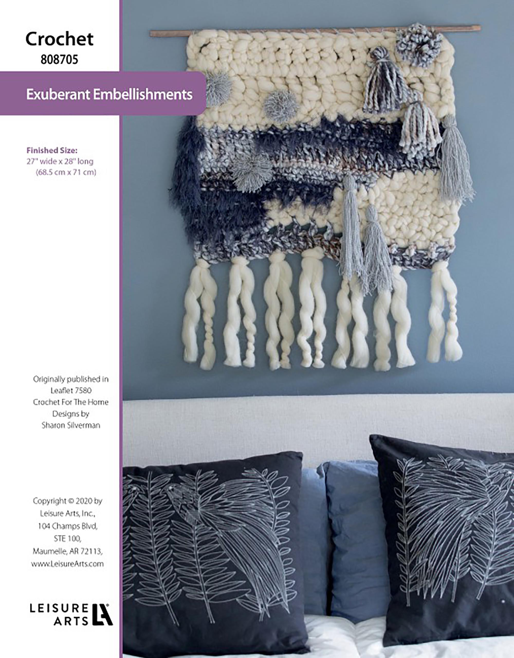 Leisure Arts Crochet For The Home Exuberant Embellishments Wall Hanging ePattern